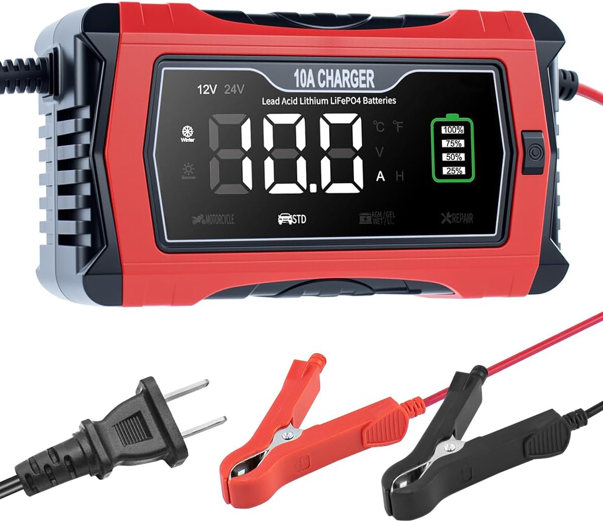 AMOSTING Smart Battery Charger 10A
