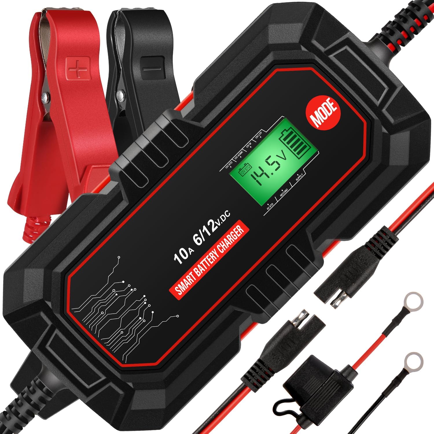 AMOSTING 10A Car Battery Charger