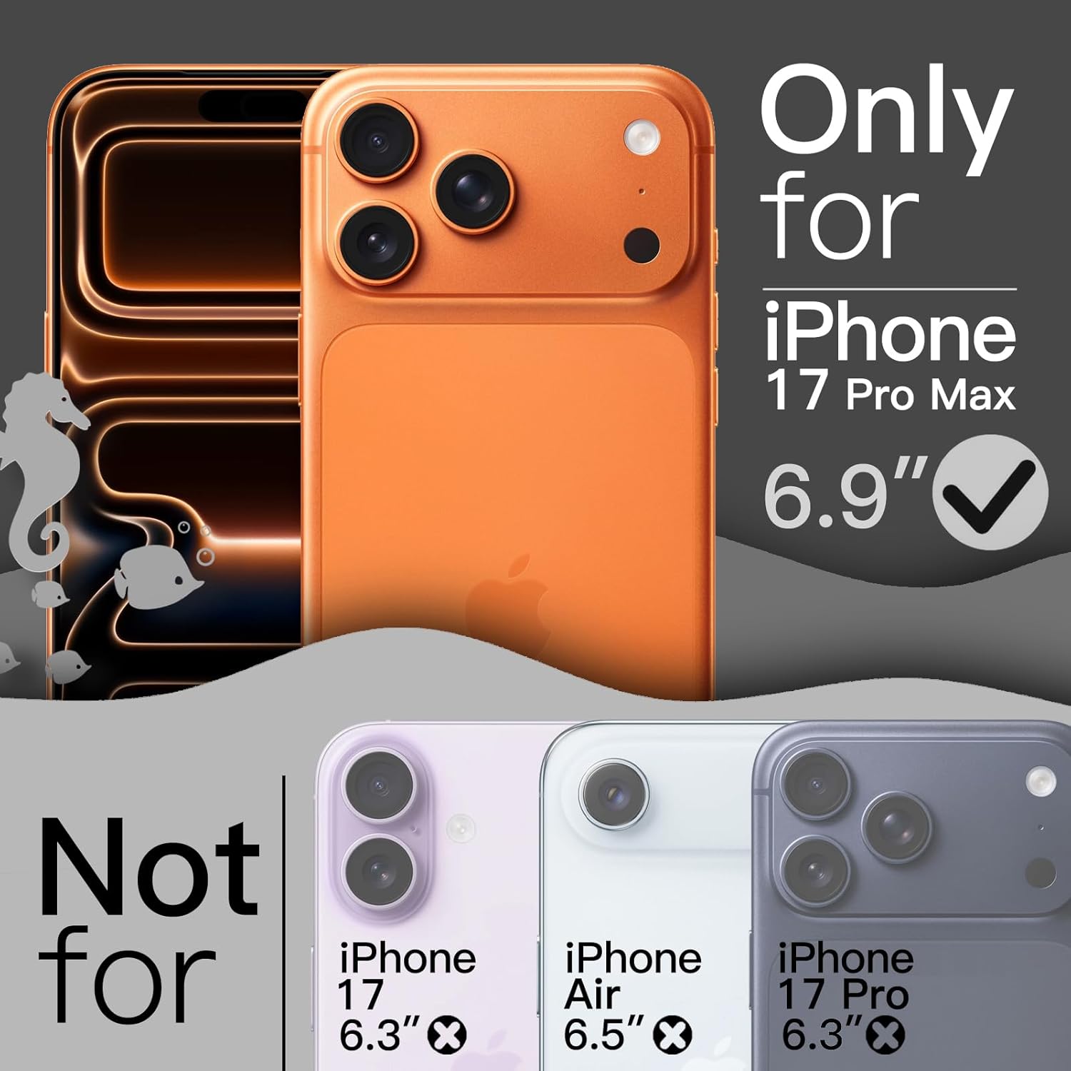 AMOSTING Wavy Case for iPhone 17 Pro Max (Orange)
