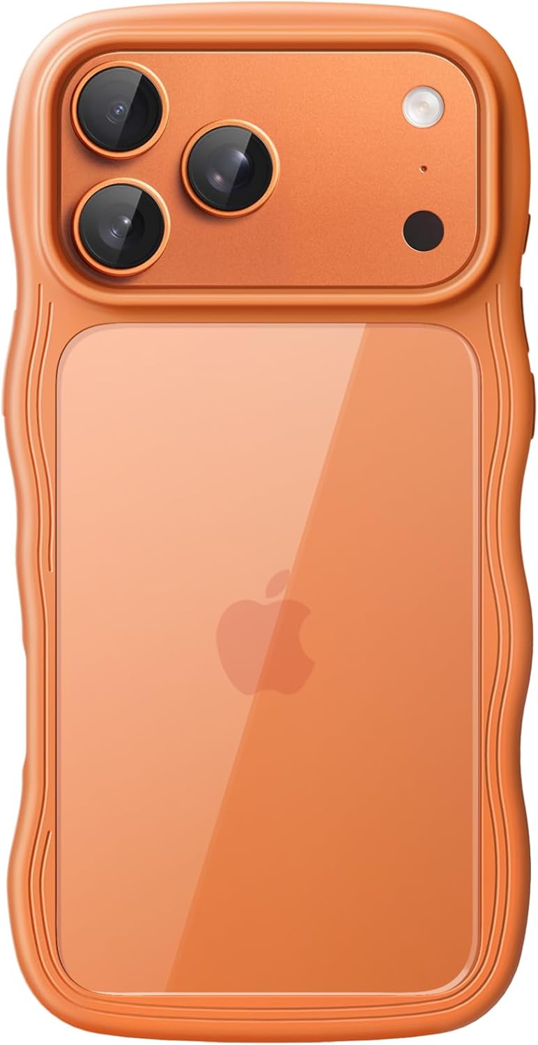 AMOSTING Wavy Case for iPhone 17 Pro Max (Orange)