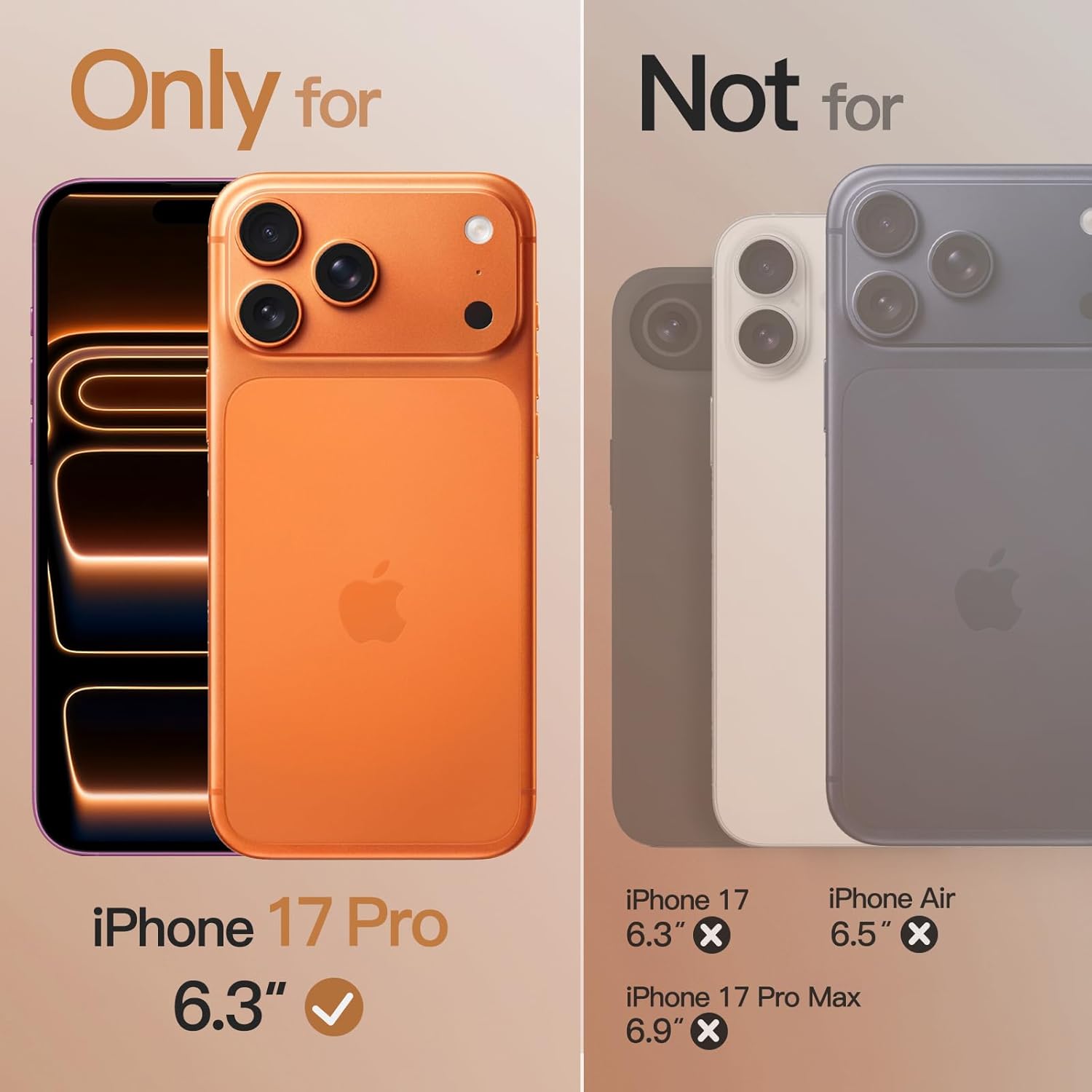 AMOSTING Matte Case for iPhone 17 Pro(Orange)
