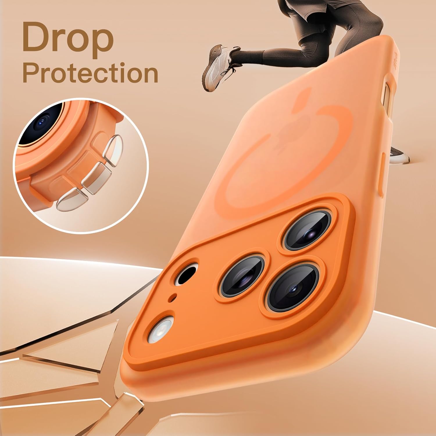 AMOSTING Matte Case for iPhone 17 Pro(Orange)