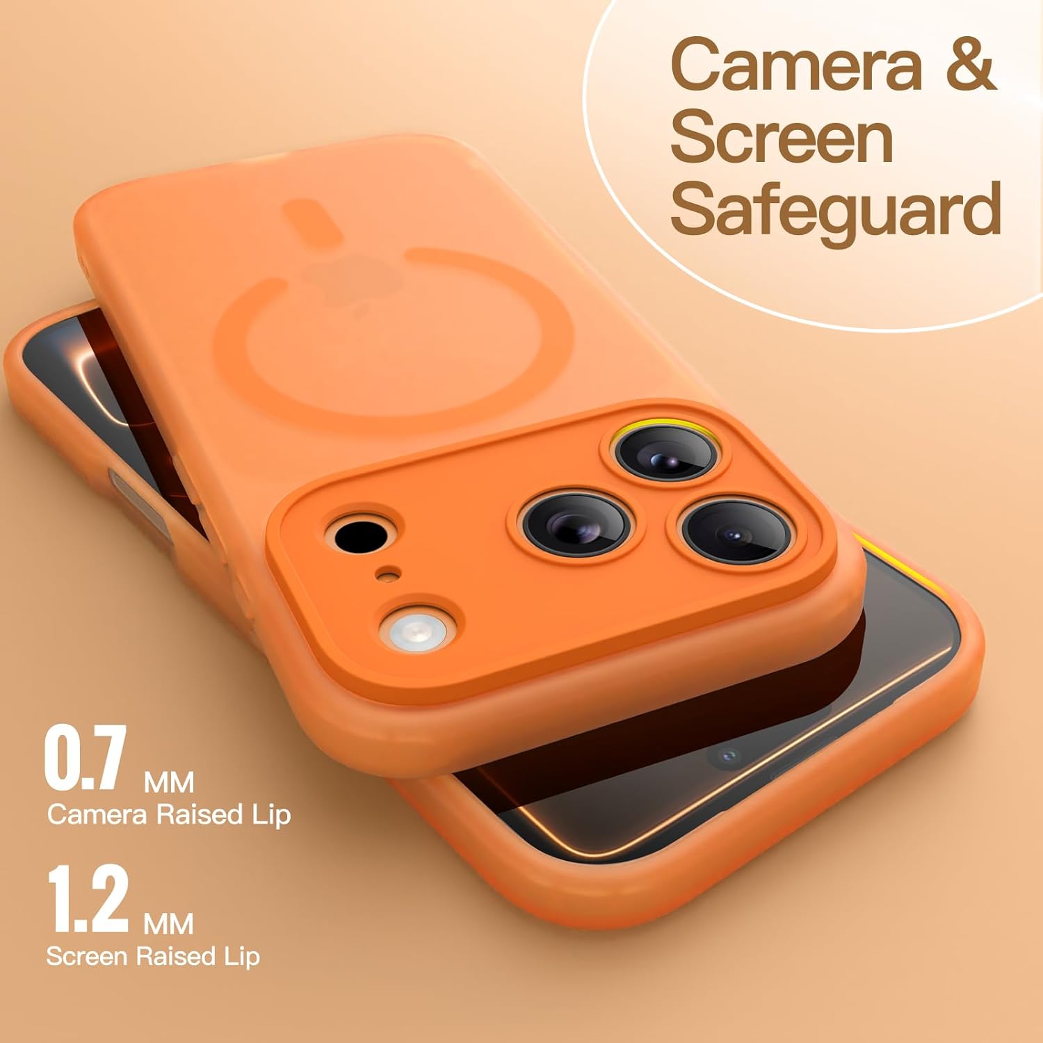 AMOSTING Matte Case for iPhone 17 Pro(Orange)
