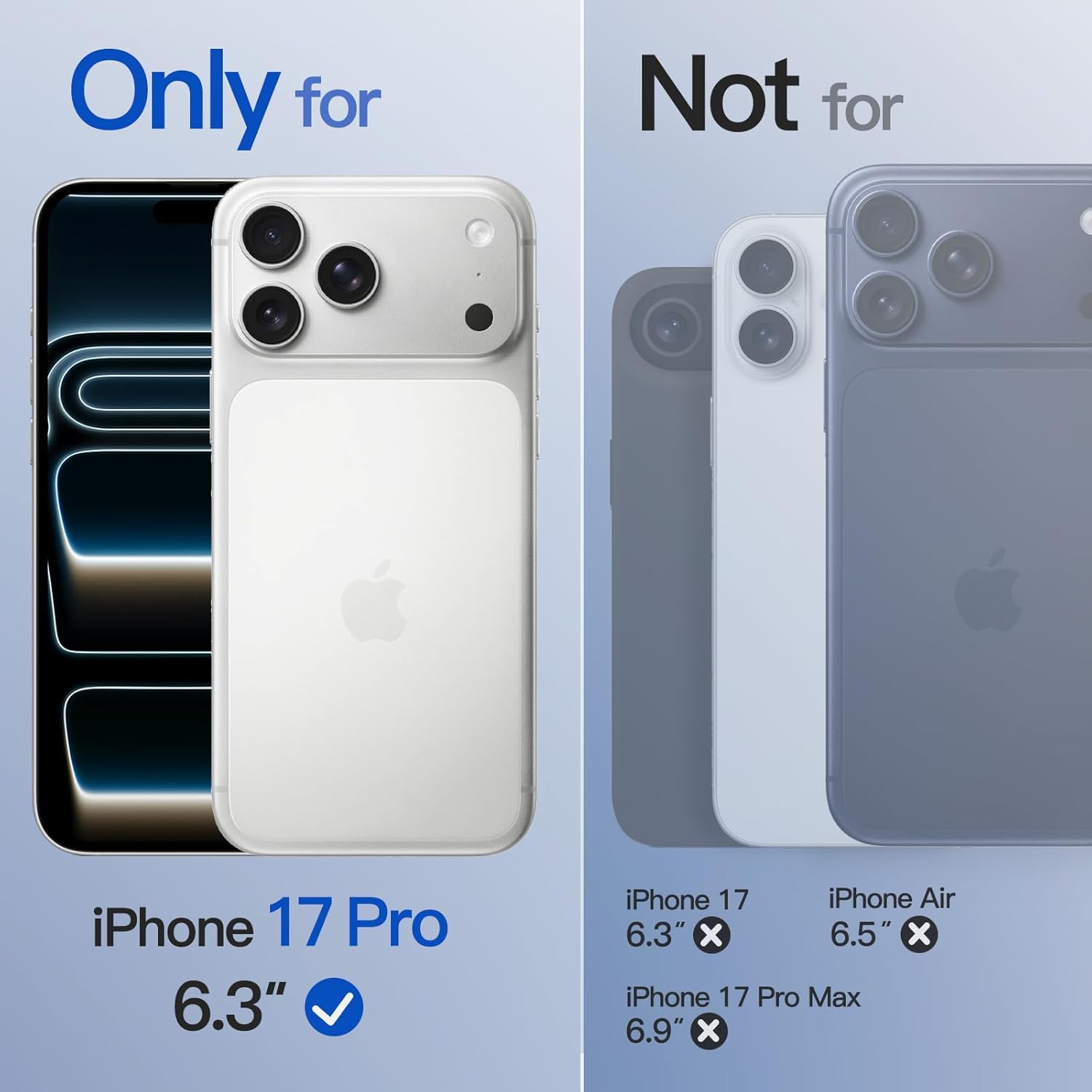 AMOSTING Matte Case for iPhone 17 Pro(Frosted Clear)