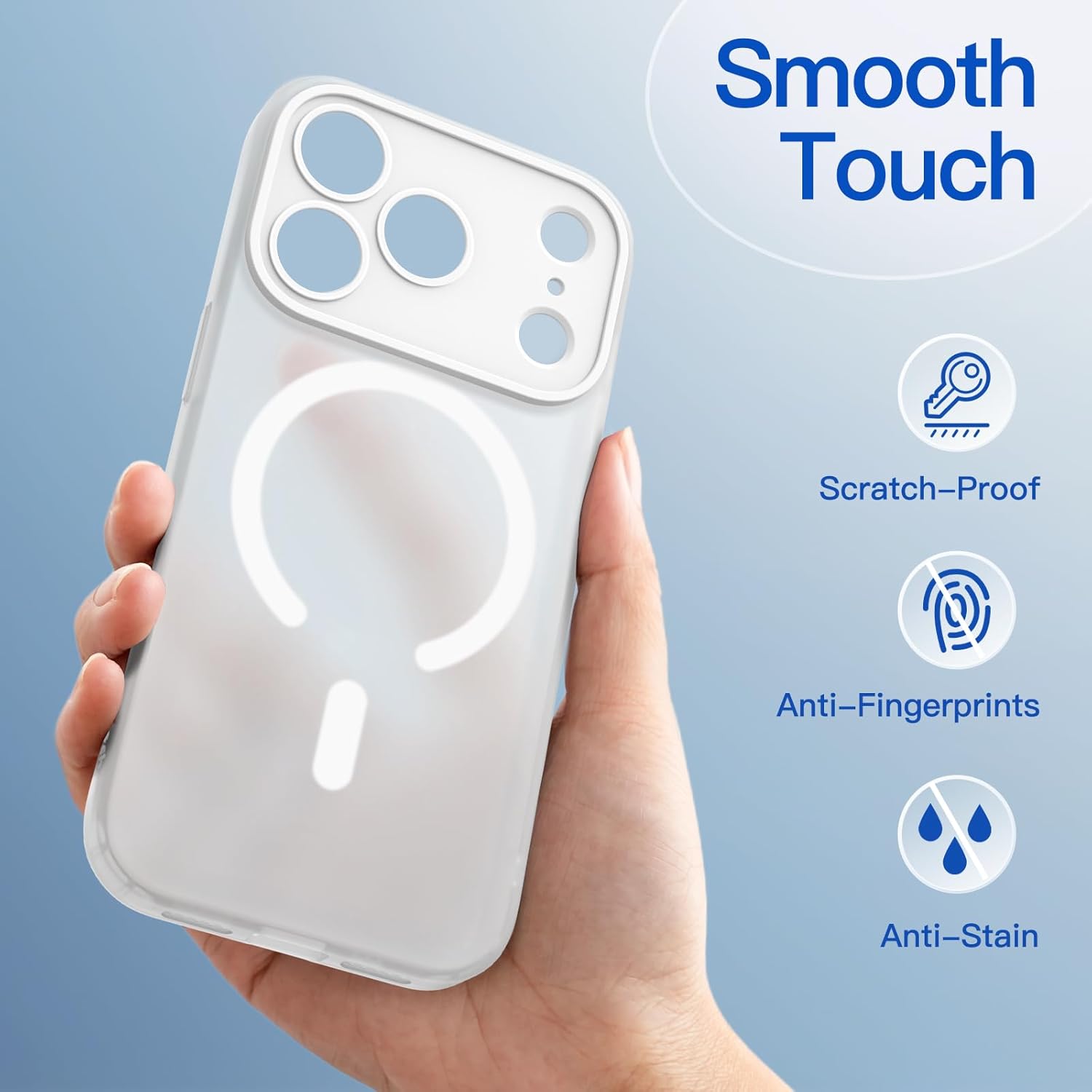 AMOSTING Matte Case for iPhone 17 Pro(Frosted Clear)