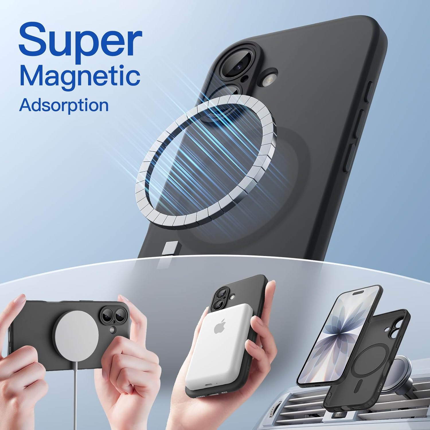 AMOSTING Matte Case for iPhone 17 �Black�