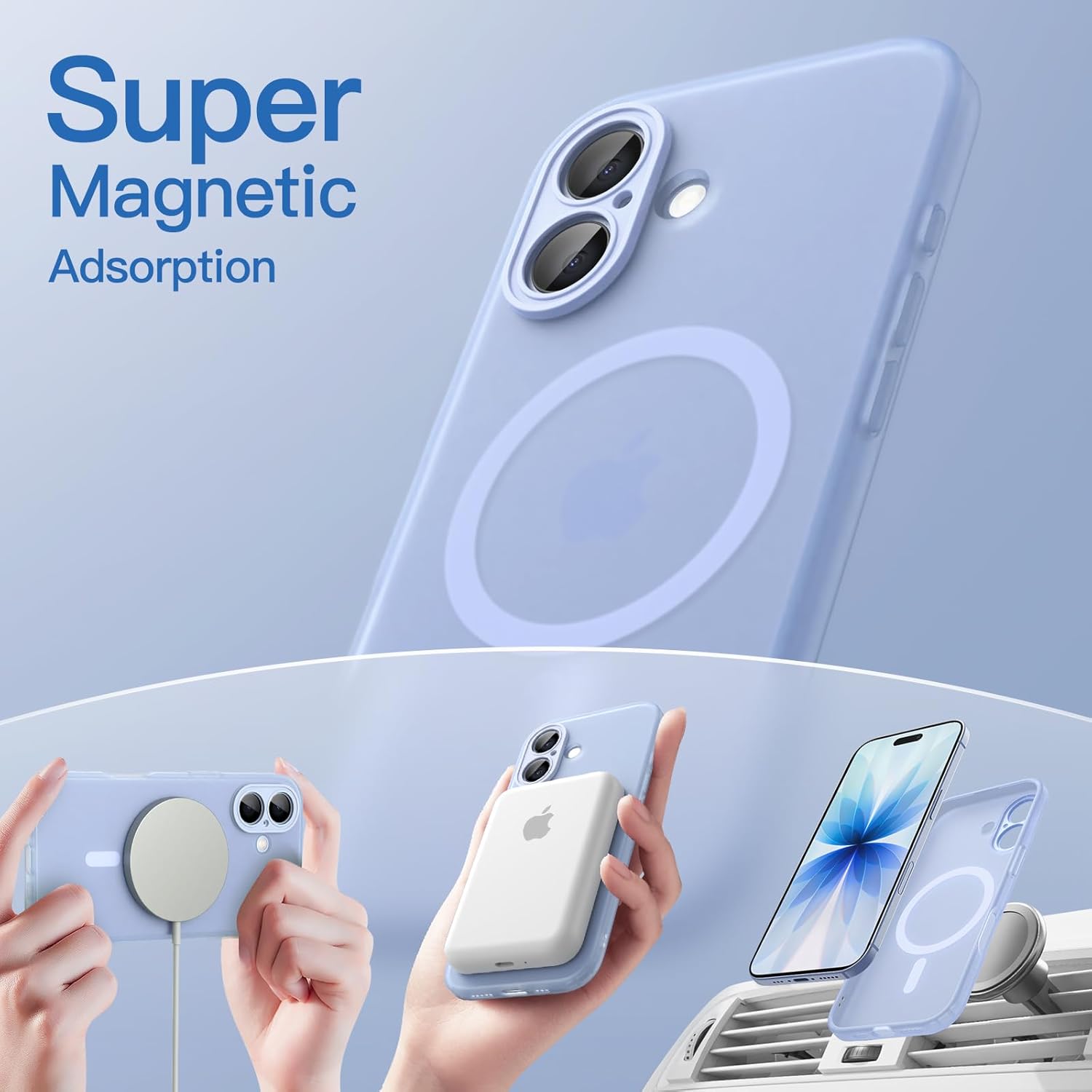 AMOSTING Matte Case for iPhone 17 （Blue）