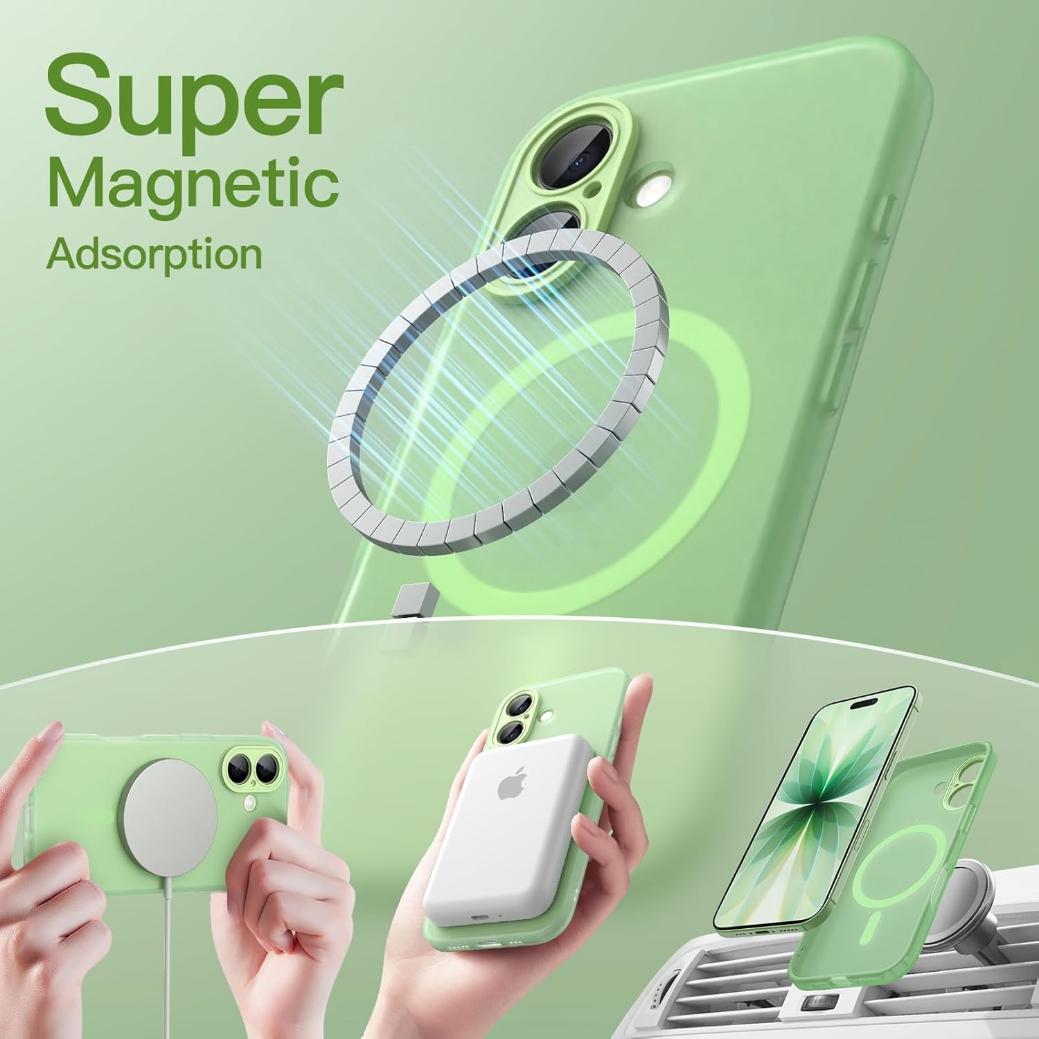 AMOSTING Matte Case for iPhone 17 （Green）