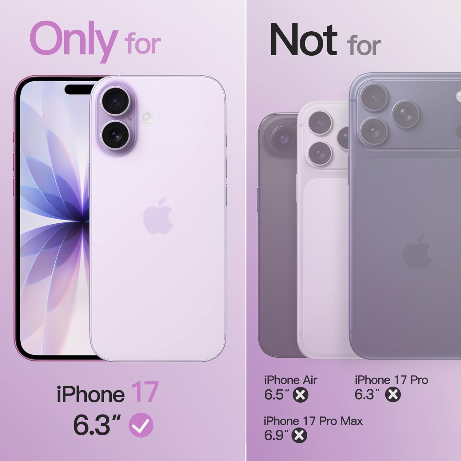 AMOSTING Magnetic Silicone Case for iPhone 17 (Purple)