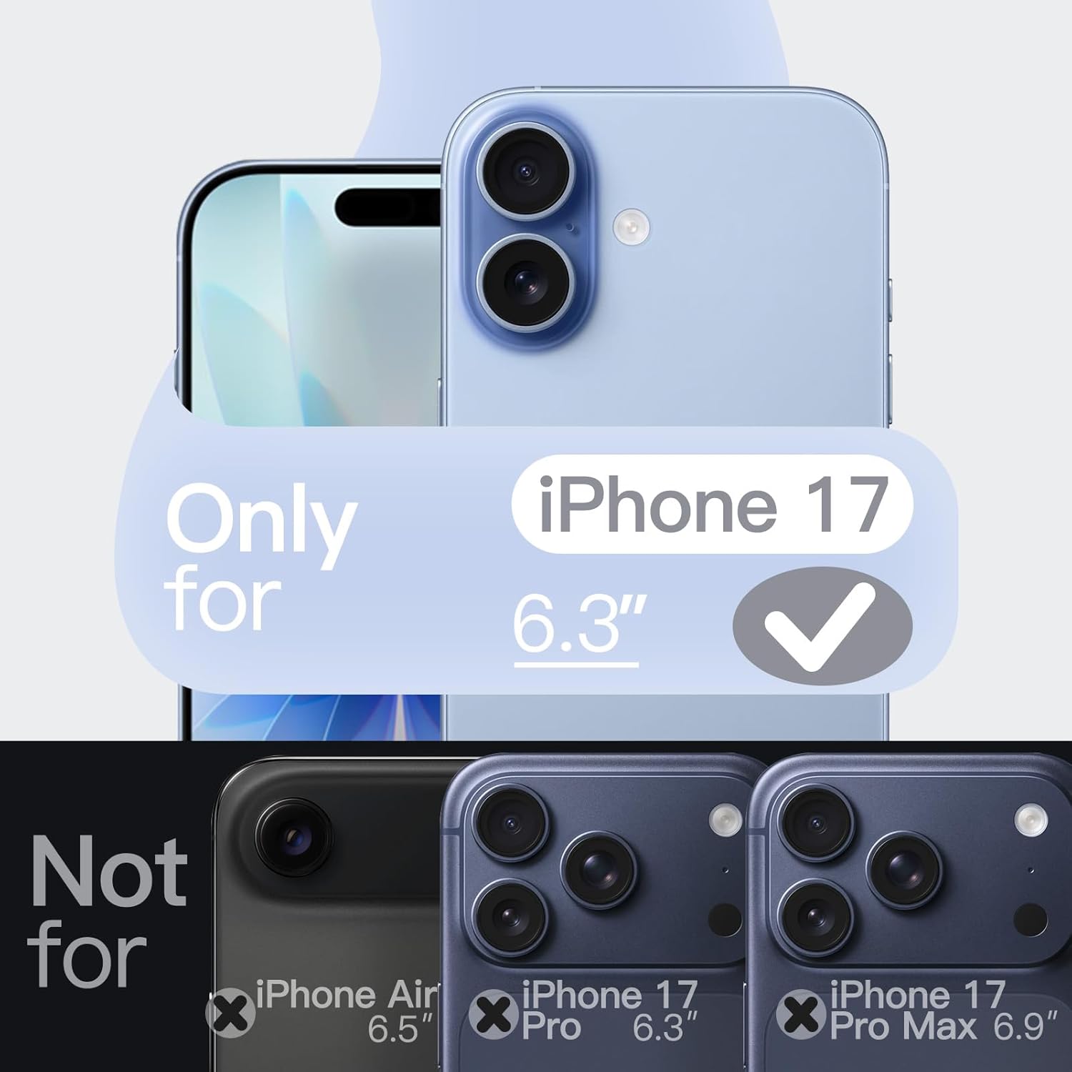 AMOSTING Magnetic Silicone Case for iPhone 17 (Blue)