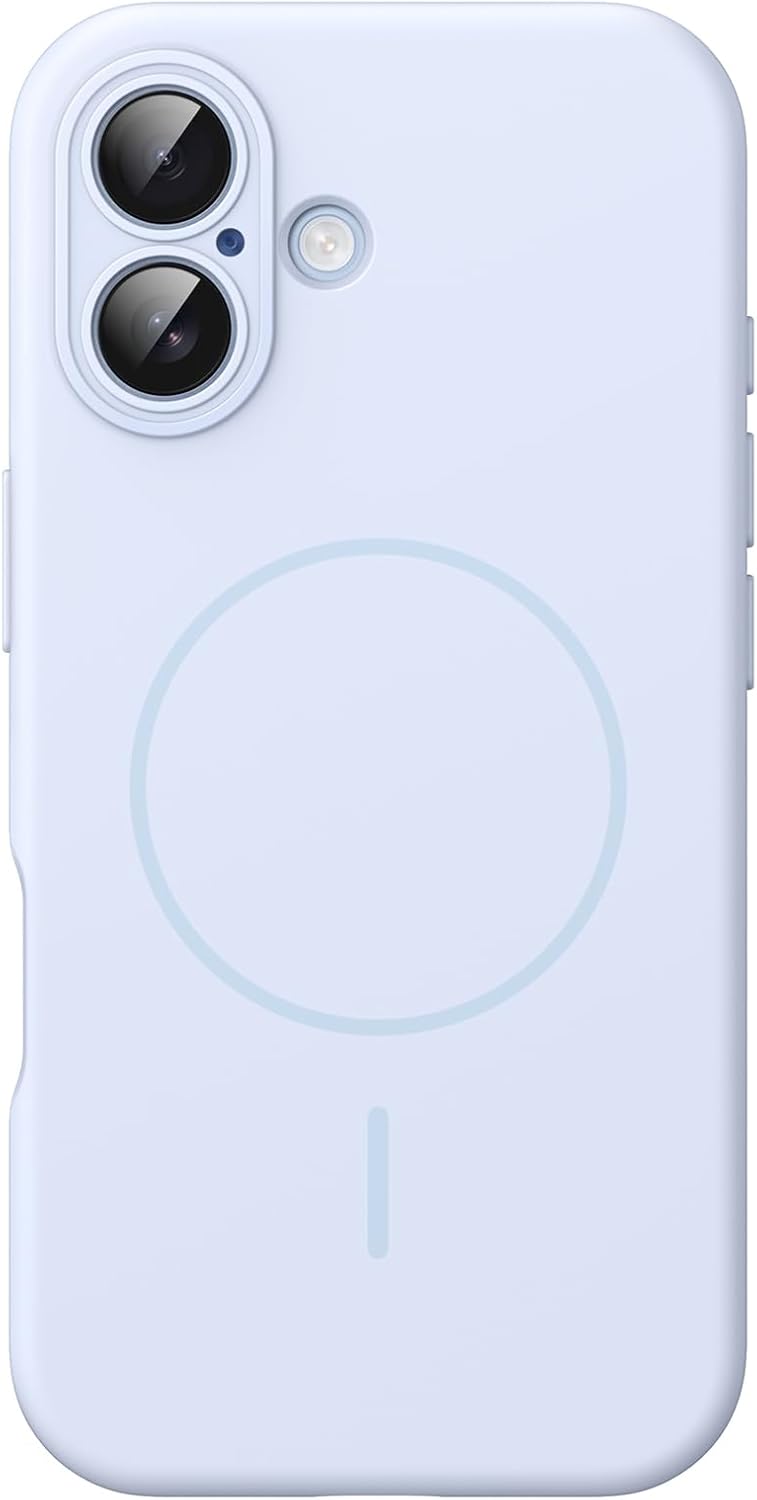 AMOSTING Magnetic Silicone Case for iPhone 17 (Blue)