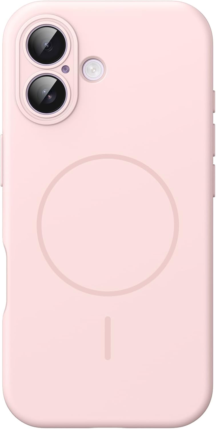 AMOSTING Magnetic Silicone Case for iPhone 17 (Pink)