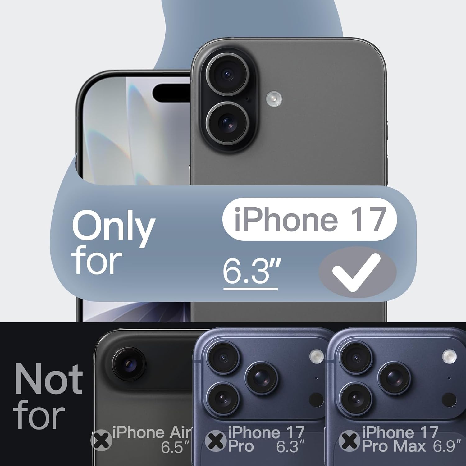 AMOSTING Magnetic Silicone Case for iPhone 17 (Navy Blue)