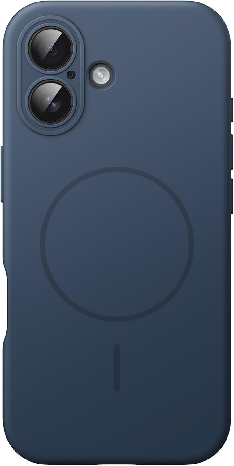 AMOSTING Magnetic Silicone Case for iPhone 17 (Navy Blue)