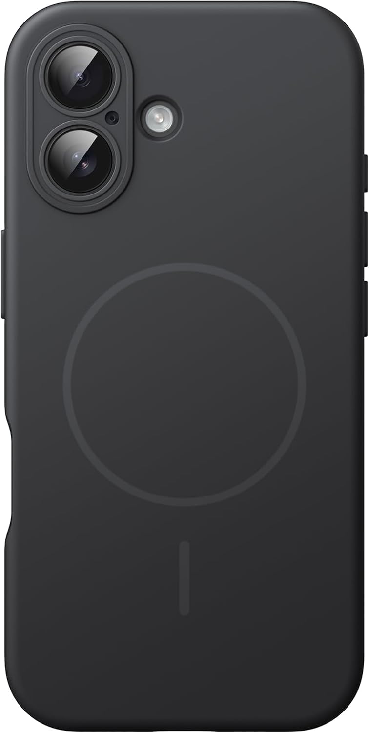 AMOSTING Magnetic Silicone Case for iPhone 17 (Dark Black)