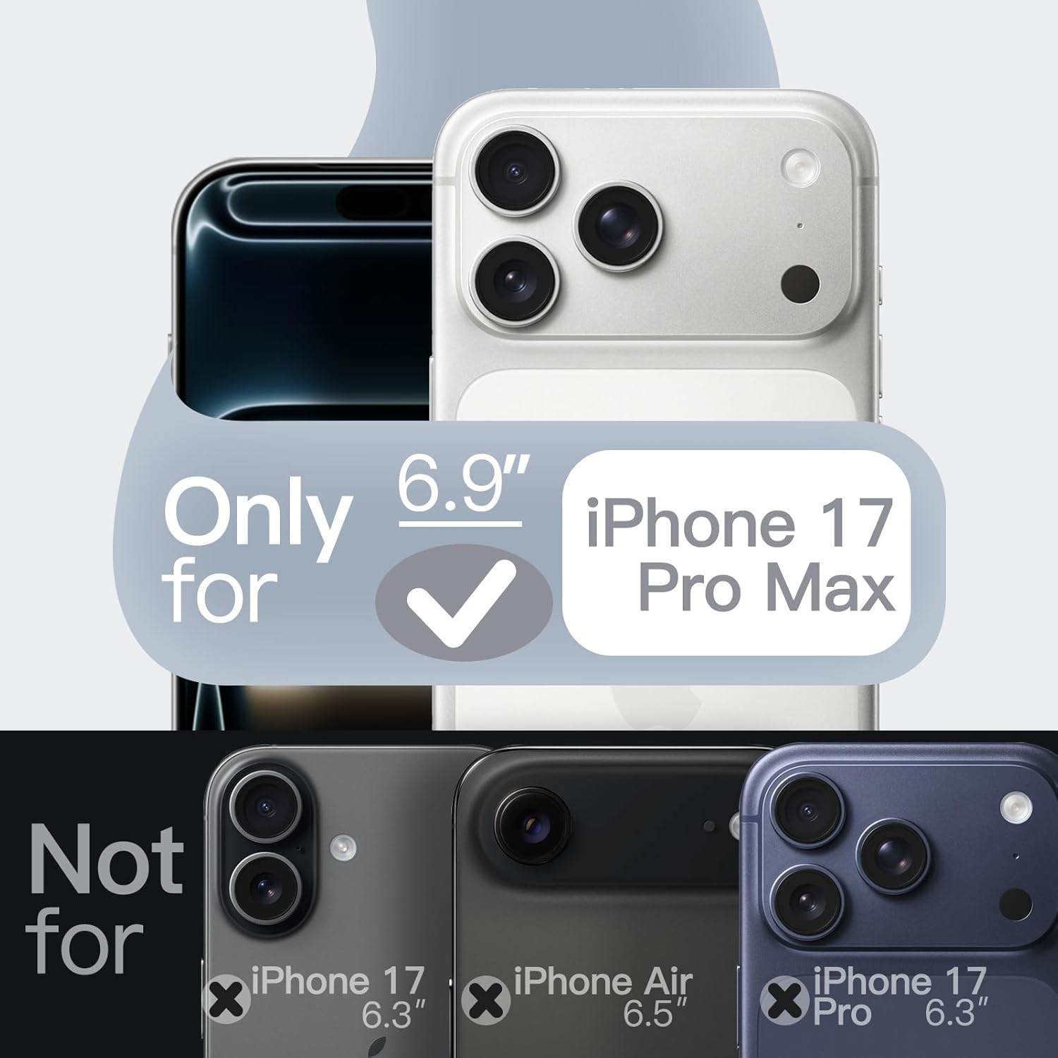 AMOSTING Magnetic Silicone Case for iPhone 17 Pro Max (Grey)