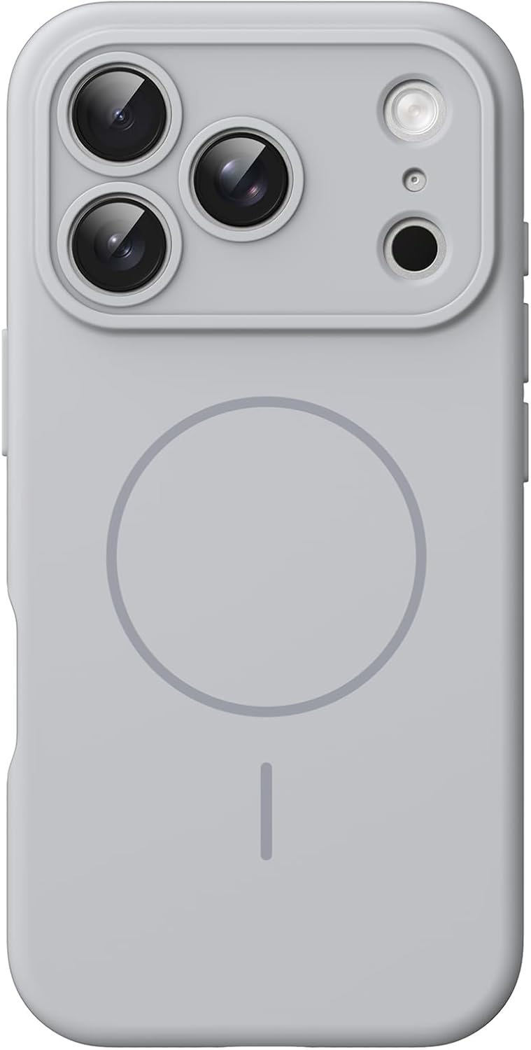 AMOSTING Magnetic Silicone Case for iPhone 17 Pro Max (Grey)