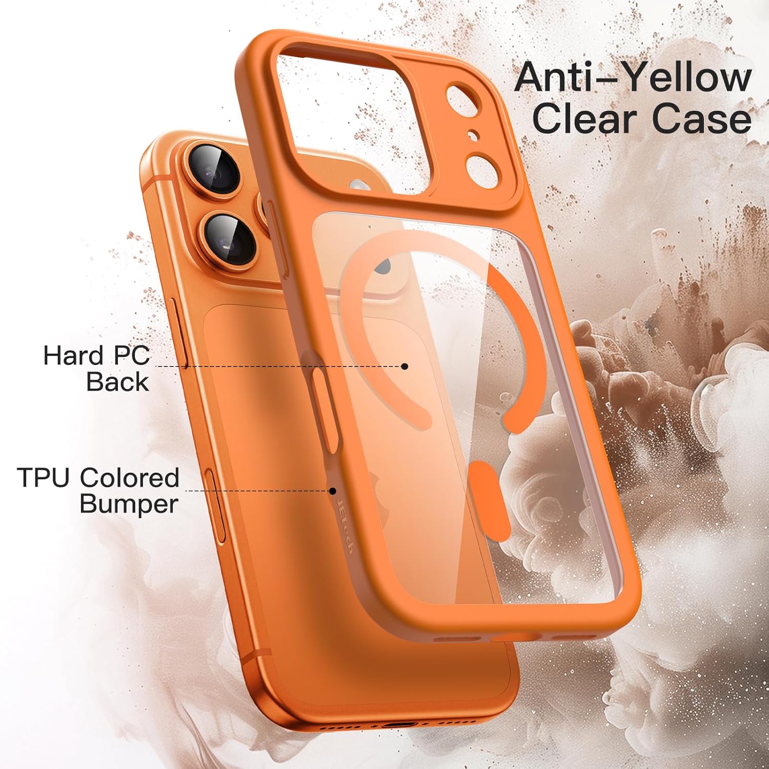 AMOSTING Magnetic Case for iPhone 17 Pro (Orange)