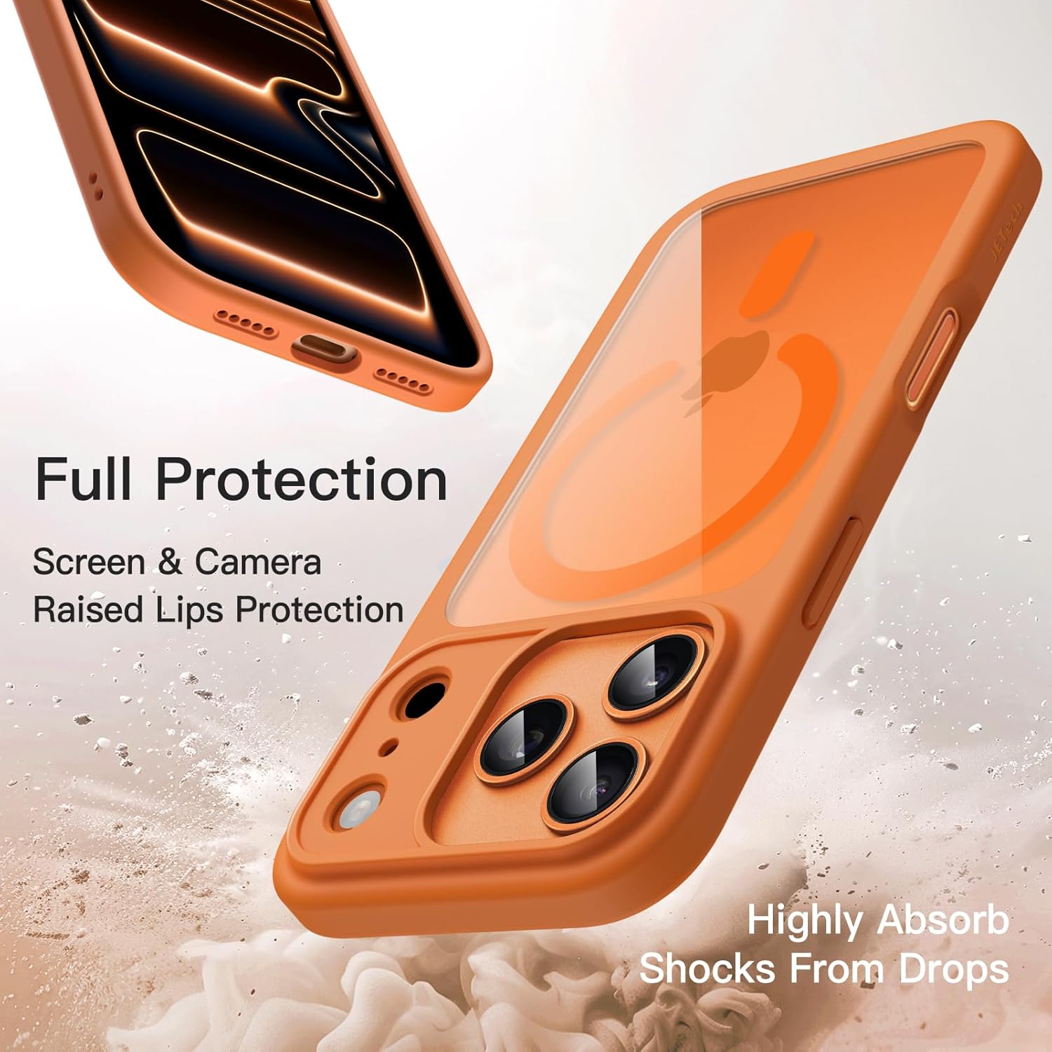 AMOSTING Magnetic Case for iPhone 17 Pro (Orange)