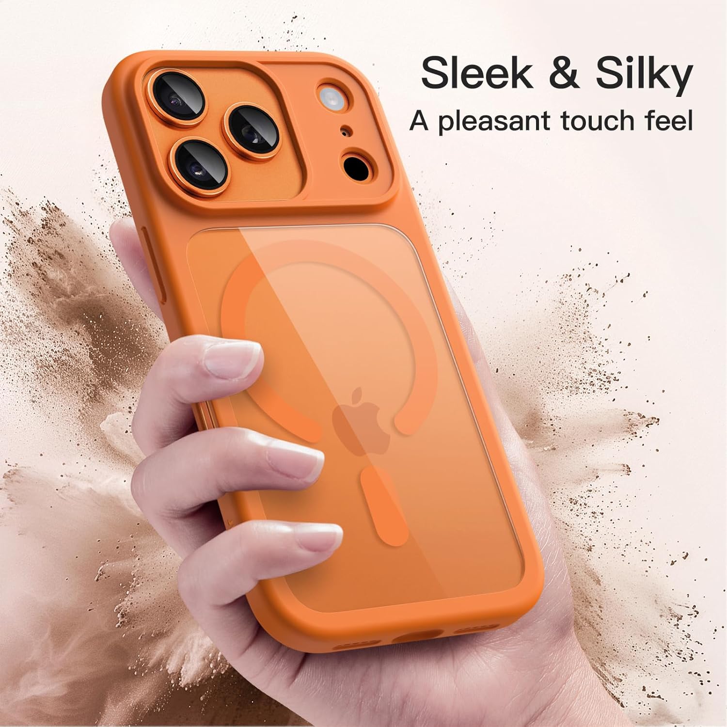 AMOSTING Magnetic Case for iPhone 17 Pro (Orange)