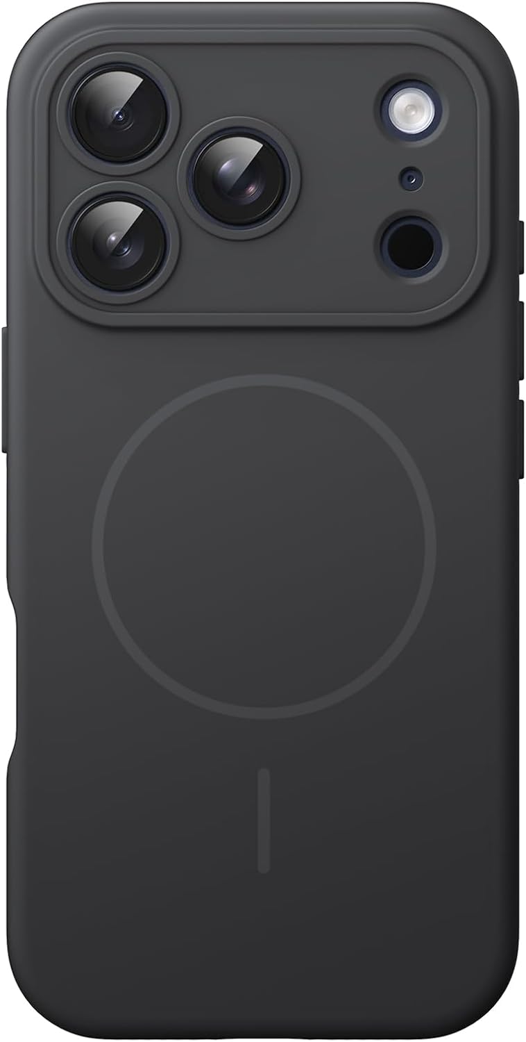 AMOSTING Magnetic Silicone Case for iPhone 17 Pro (Black)