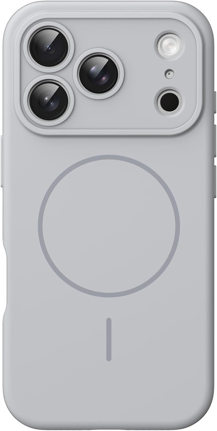 AMOSTING Magnetic Silicone Case for iPhone 17 Pro (Grey)