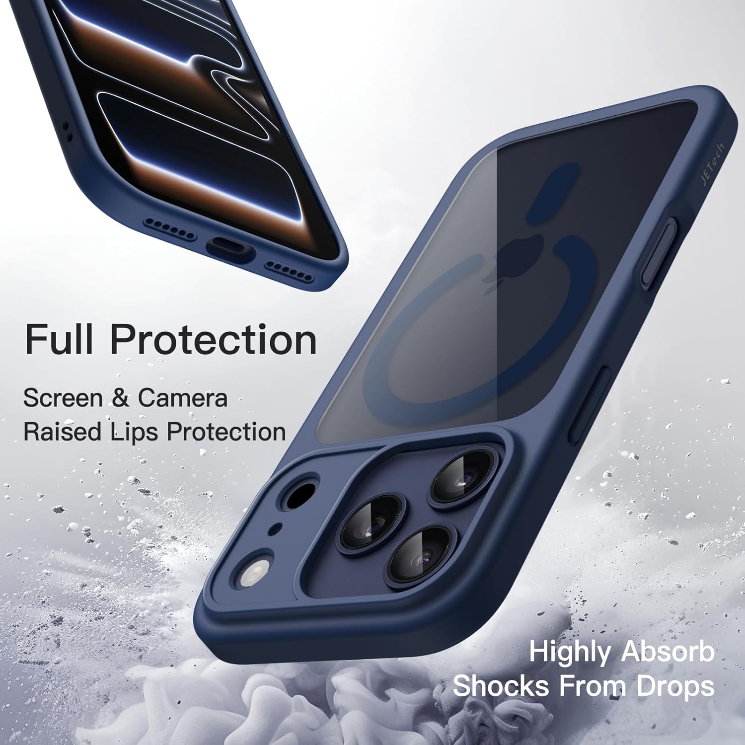 AMOSTING Magnetic Case for iPhone 17 Pro Max (Dark Blue)