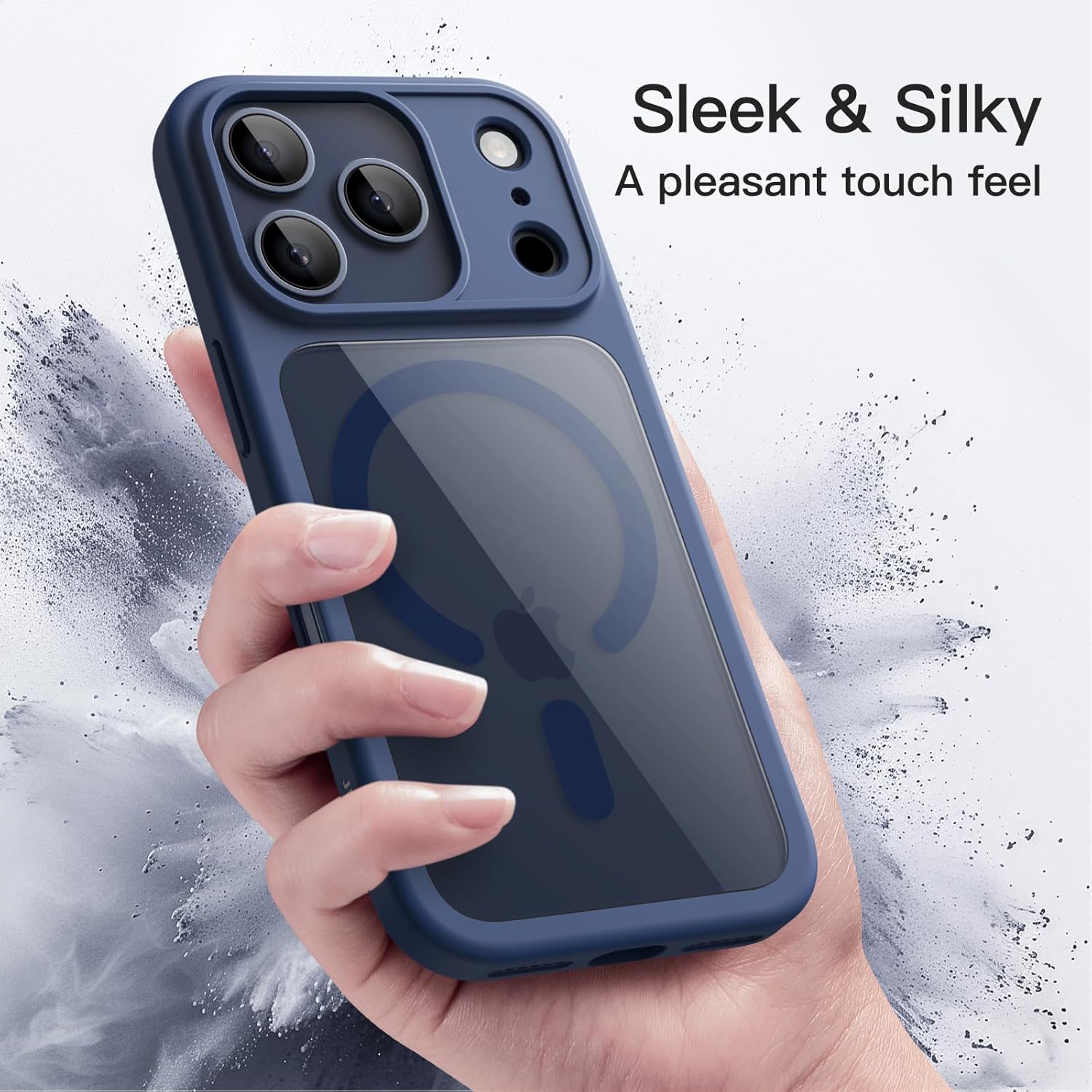 AMOSTING Magnetic Case for iPhone 17 Pro Max (Dark Blue)