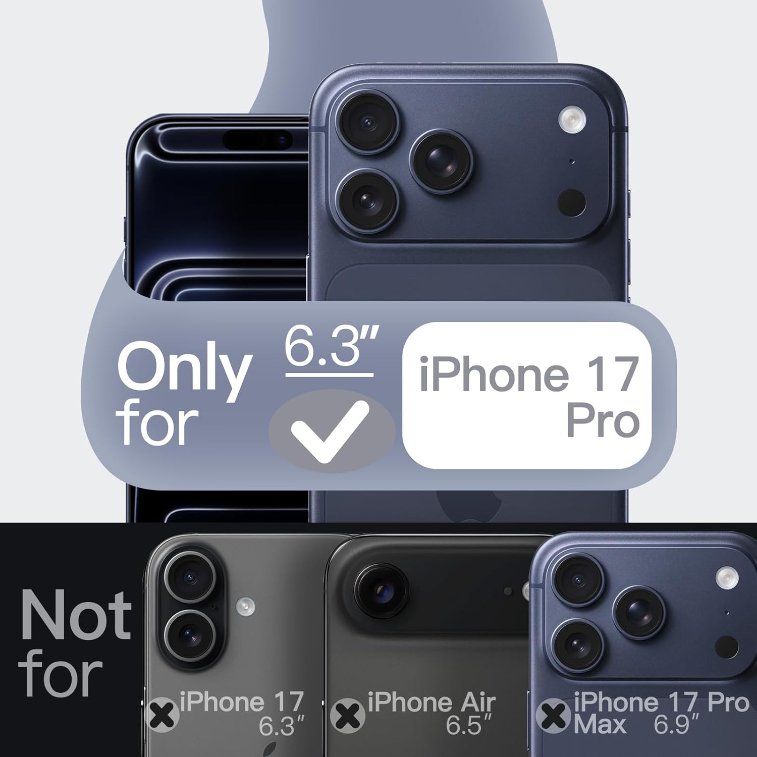 AMOSTING Liquid Silicone Case for iPhone 17 Pro - Dark Blue