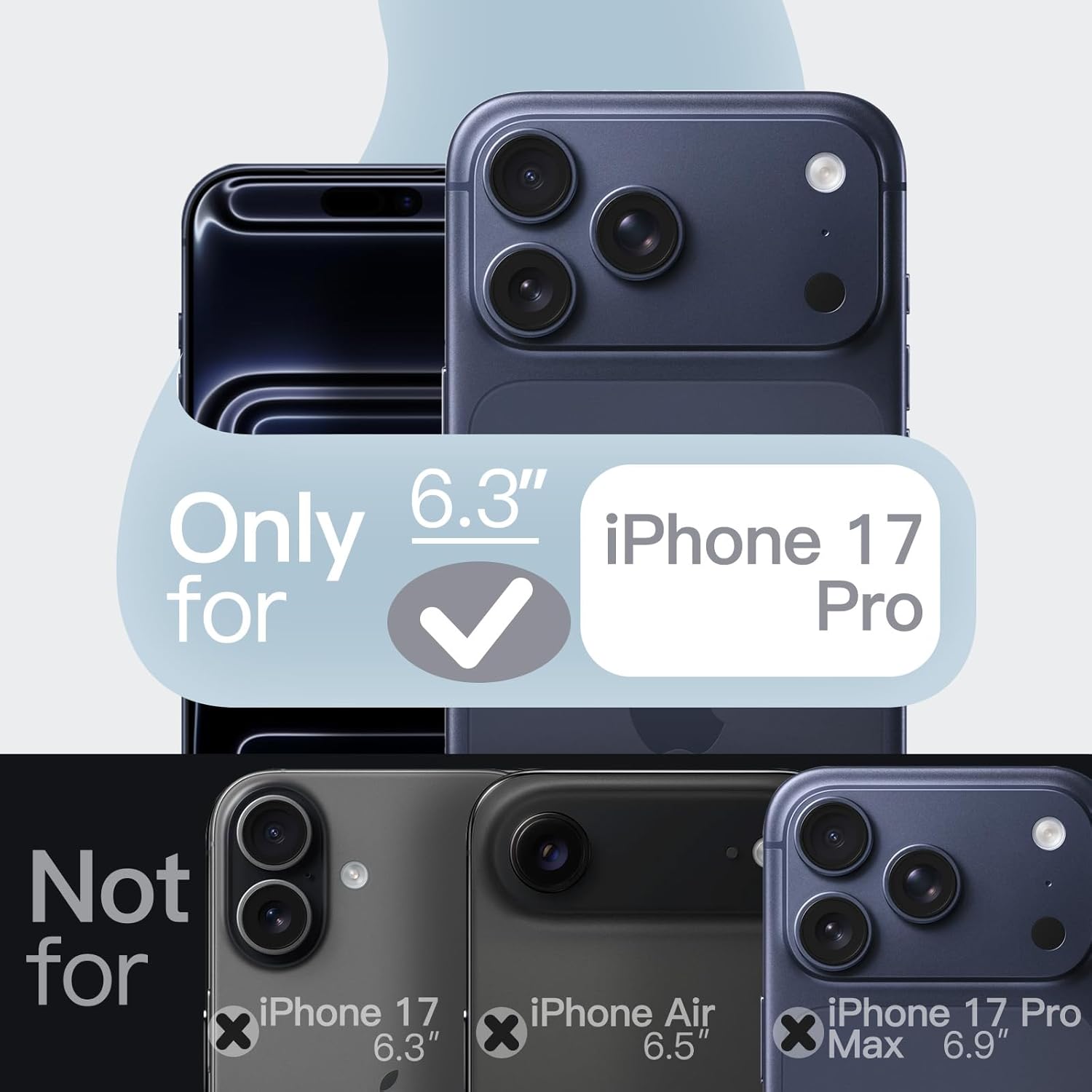 AMOSTING Liquid Silicone Case for iPhone 17 Pro - Black