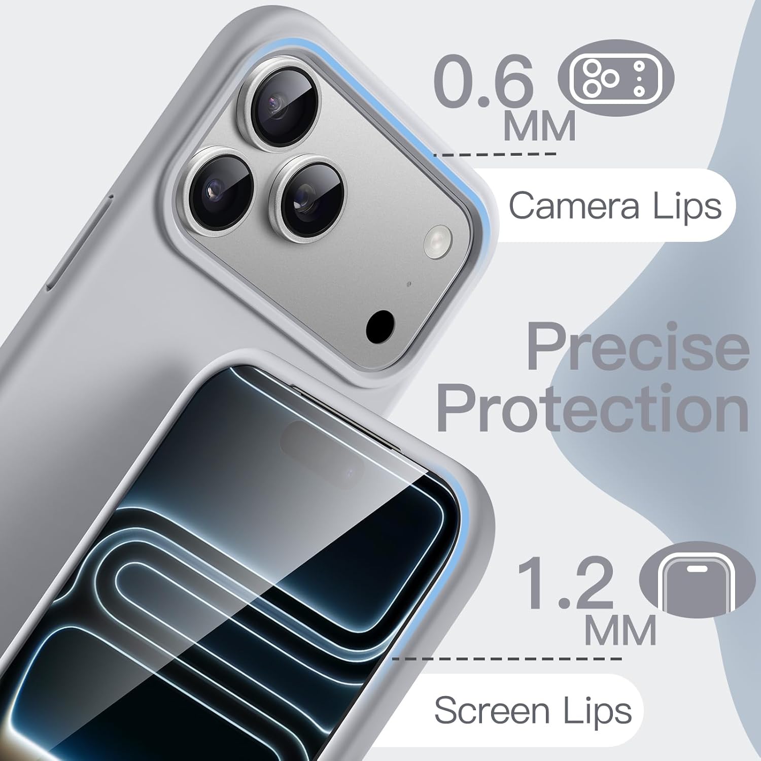 AMOSTING Liquid Silicone Case for iPhone 17 Pro - Grey