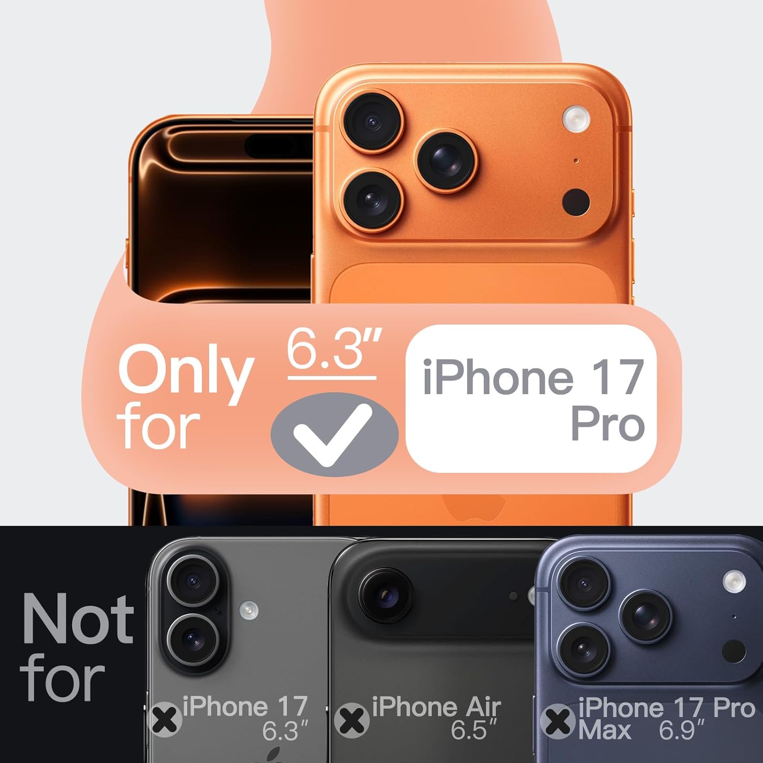 AMOSTING Liquid Silicone Case for iPhone 17 Pro - Orange
