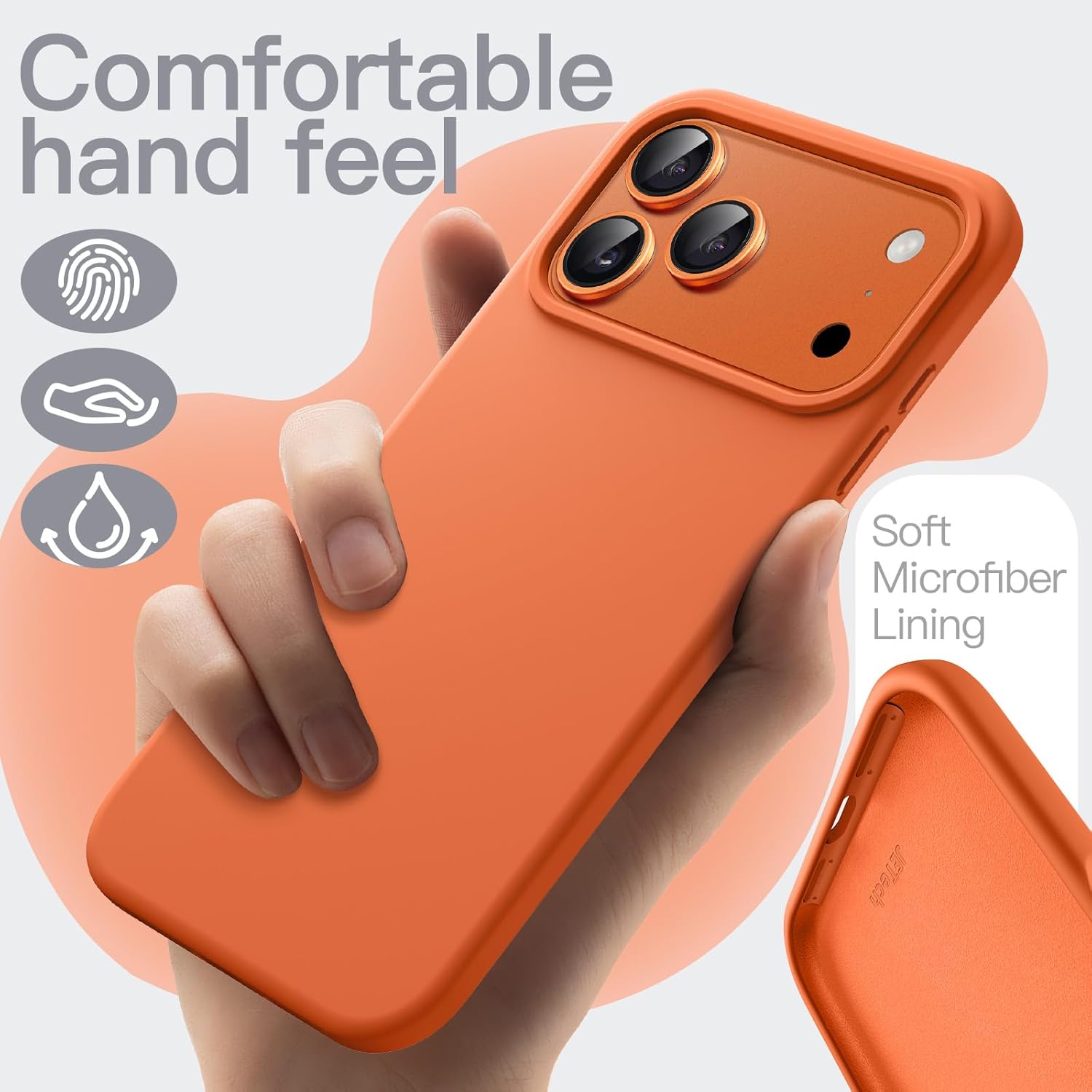 AMOSTING Liquid Silicone Case for iPhone 17 Pro - Orange