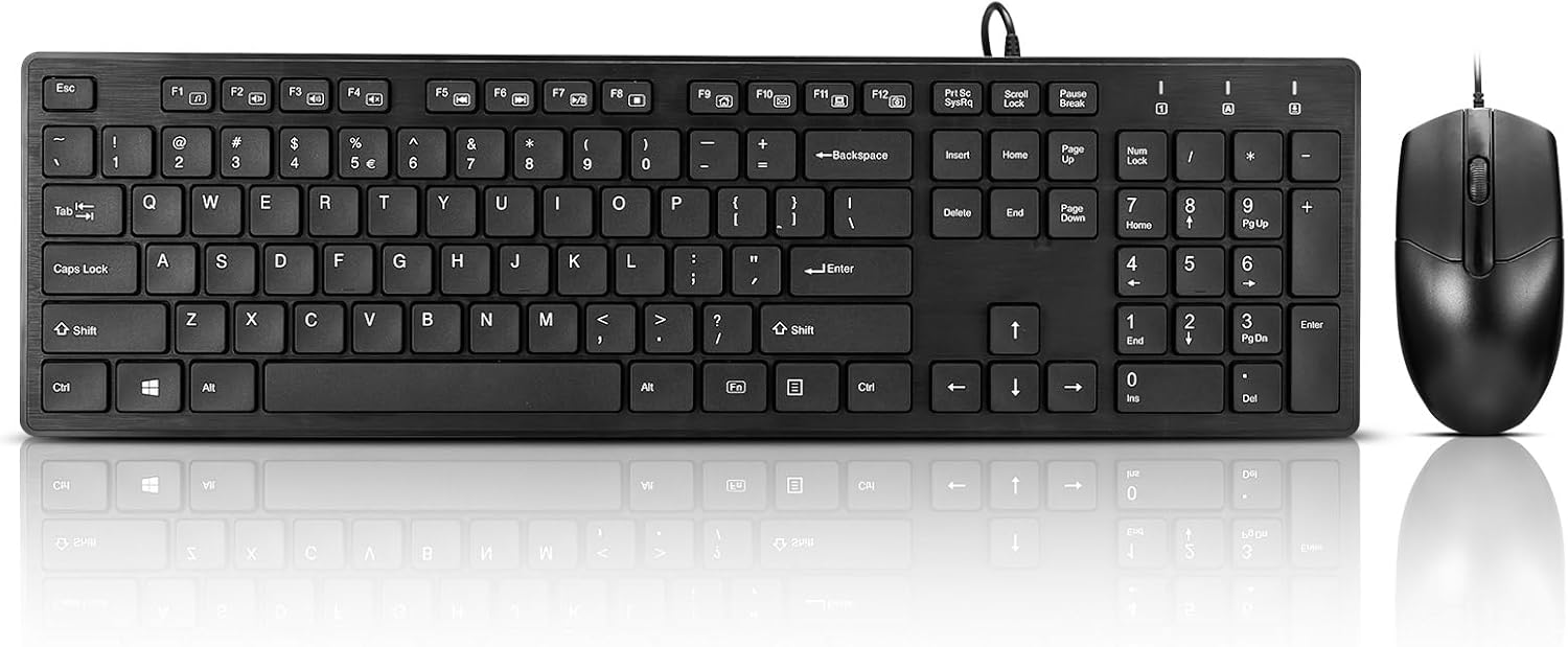AMOSTING Wired Keyboard and Mouse Combo