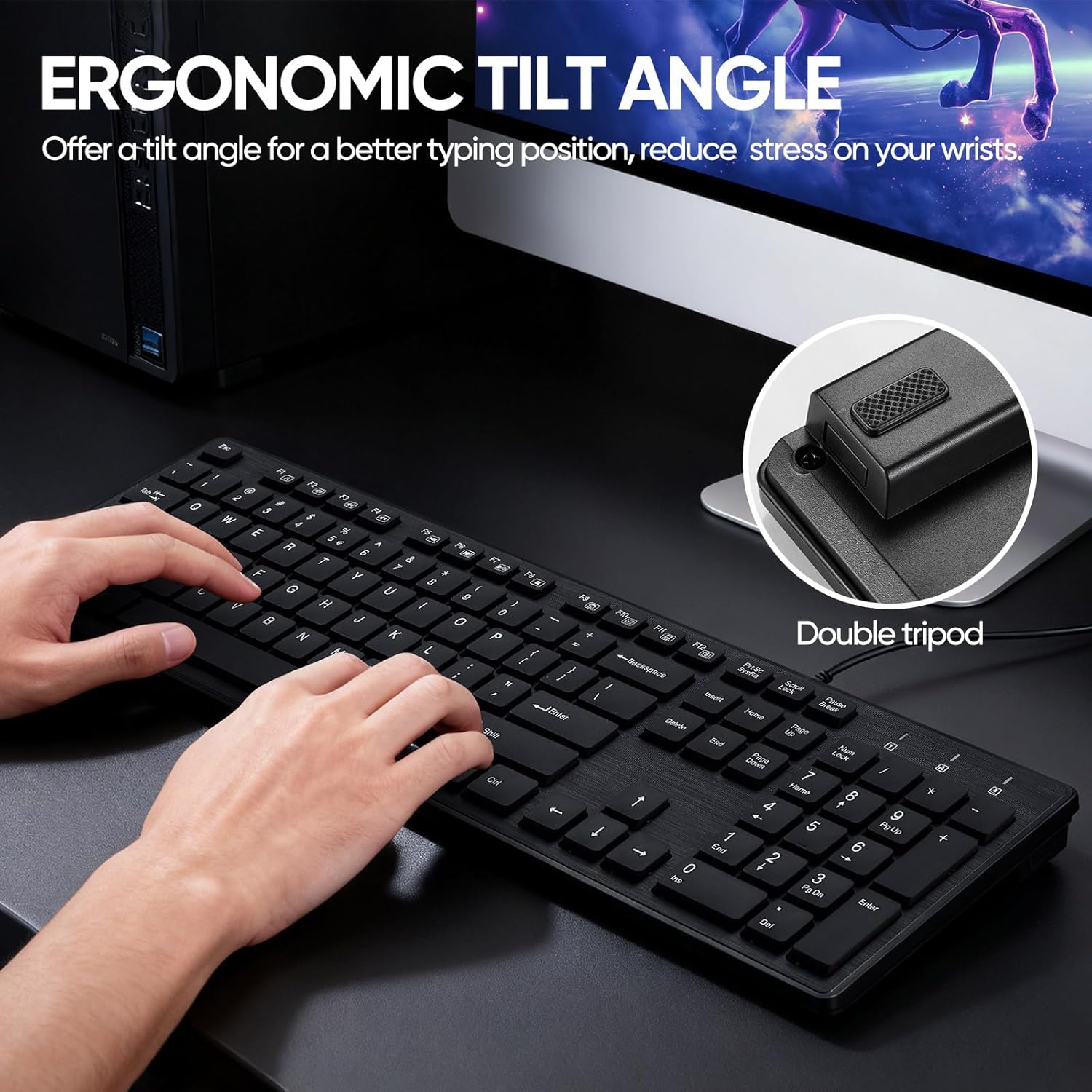 AMOSTING Wired Keyboard and Mouse Combo