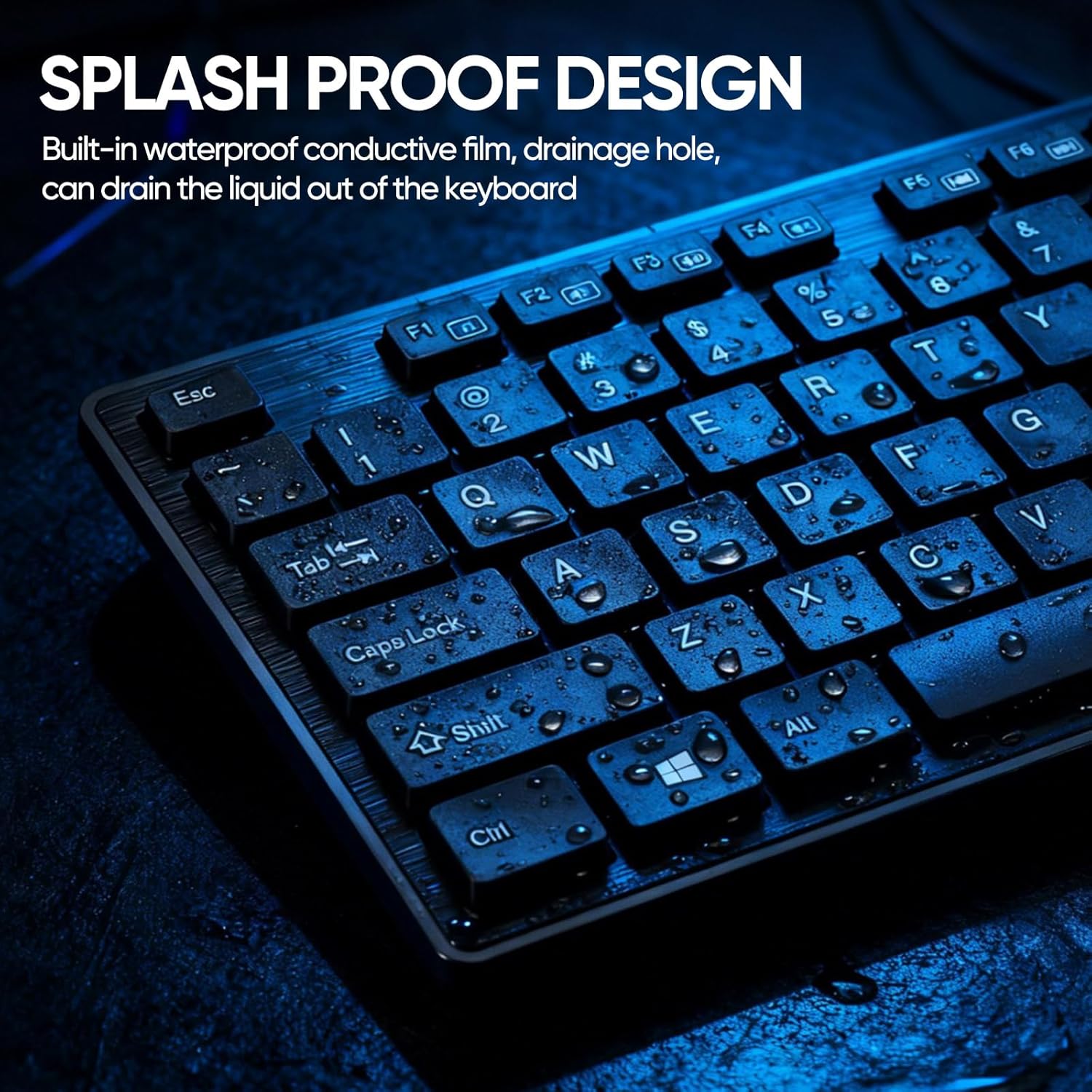 AMOSTING Wired Keyboard and Mouse Combo