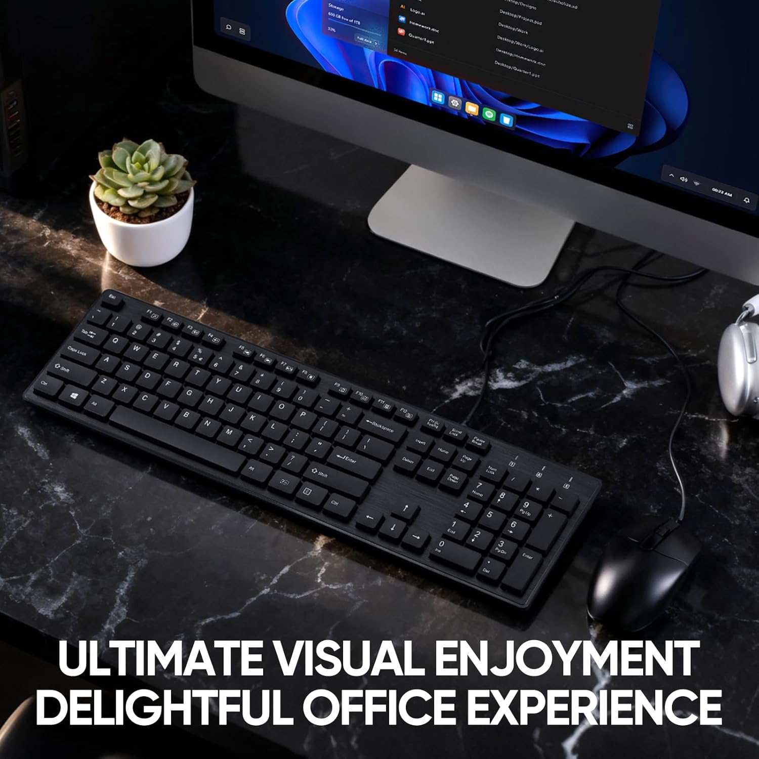 AMOSTING Wired Keyboard and Mouse Combo
