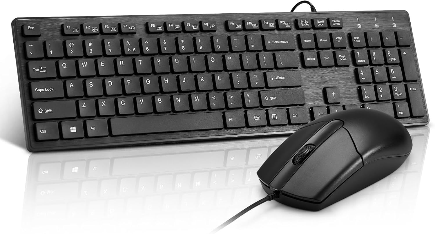 AMOSTING Wired Keyboard and Mouse Combo