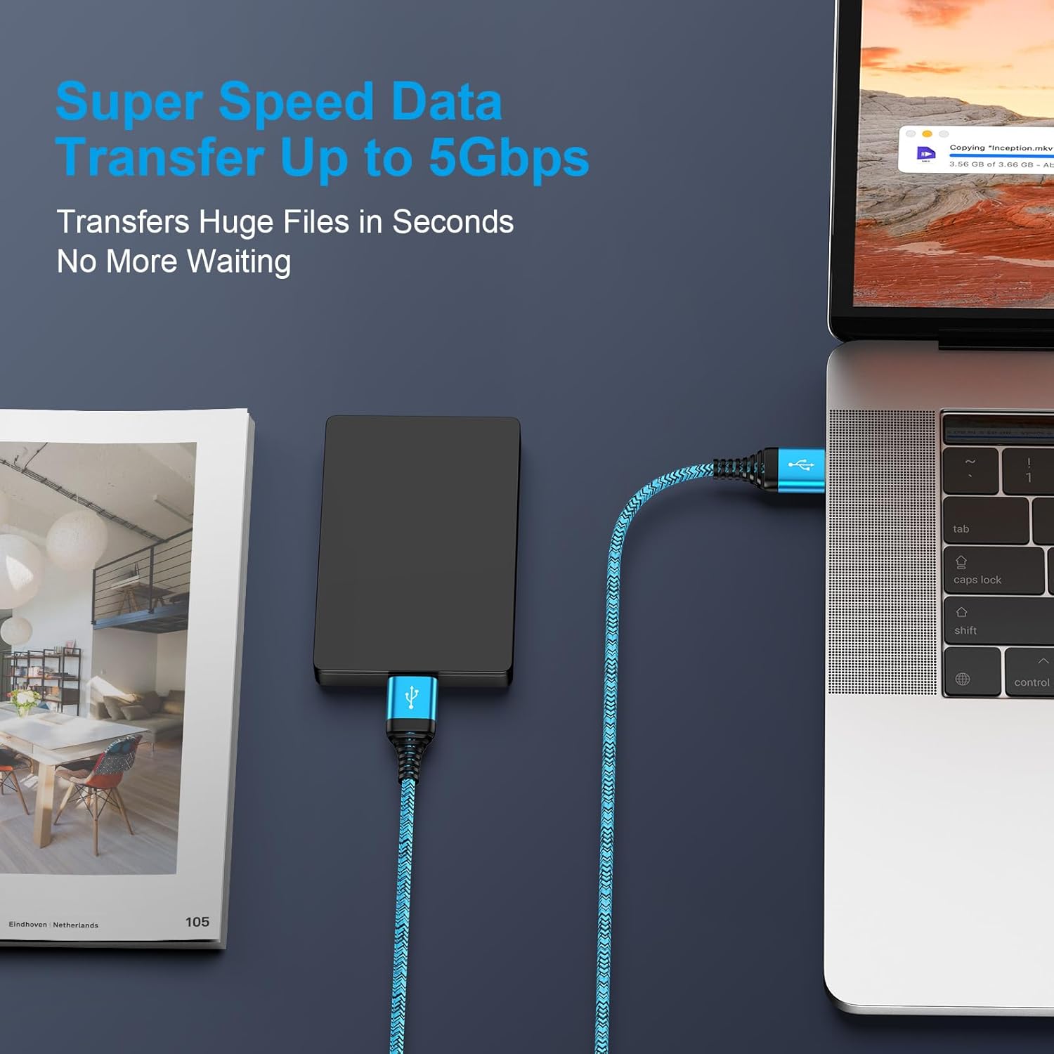 AMOSTING USB to USB Cable 3FT