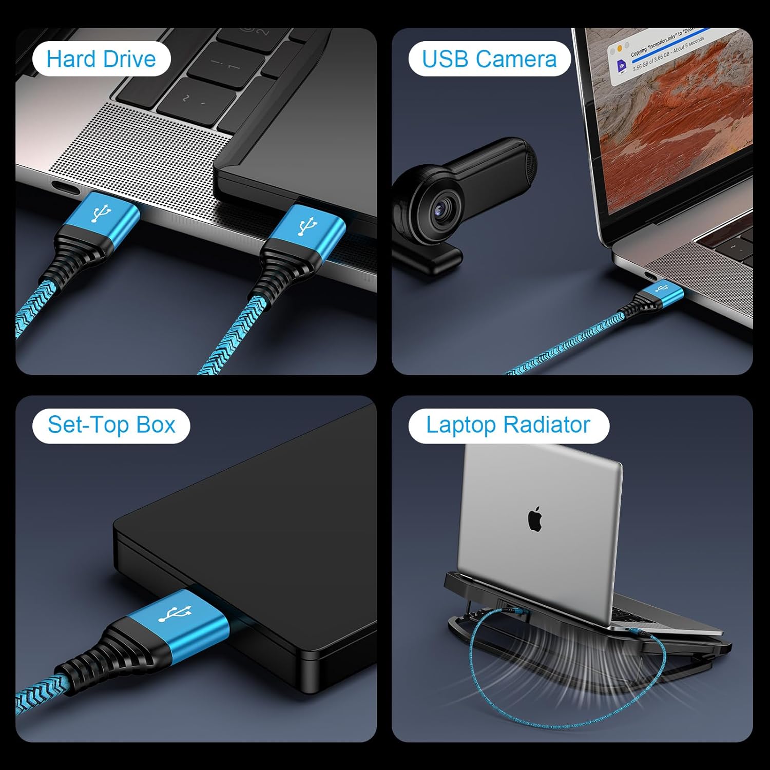 AMOSTING USB to USB Cable 3FT