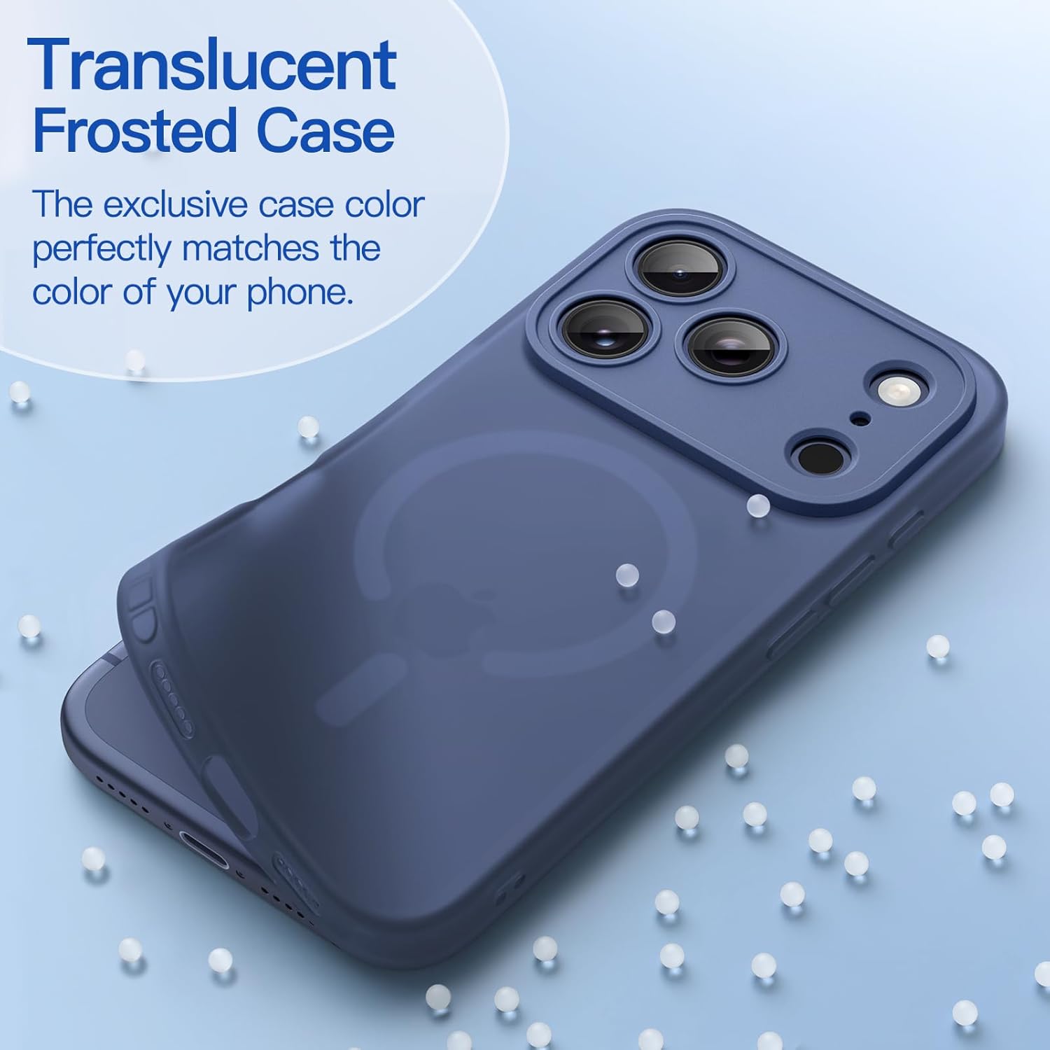 AMOSTING Matte Case for iPhone 17 Pro(Deep Blue)