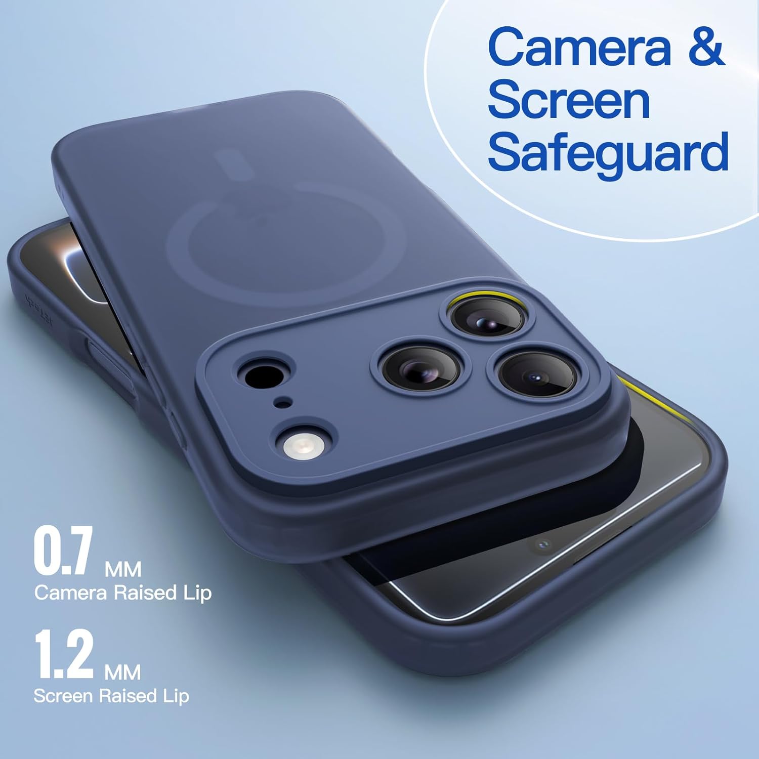 AMOSTING Matte Case for iPhone 17 Pro(Deep Blue)