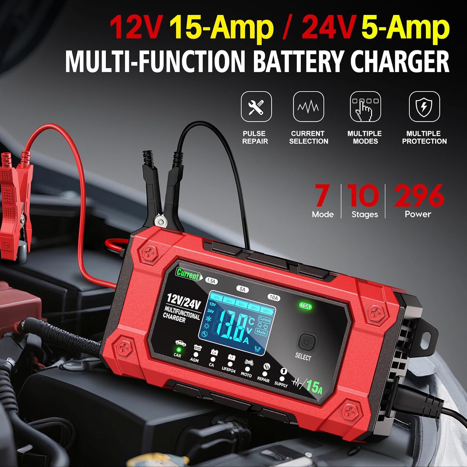 AMOSTING Battery Charger 15A