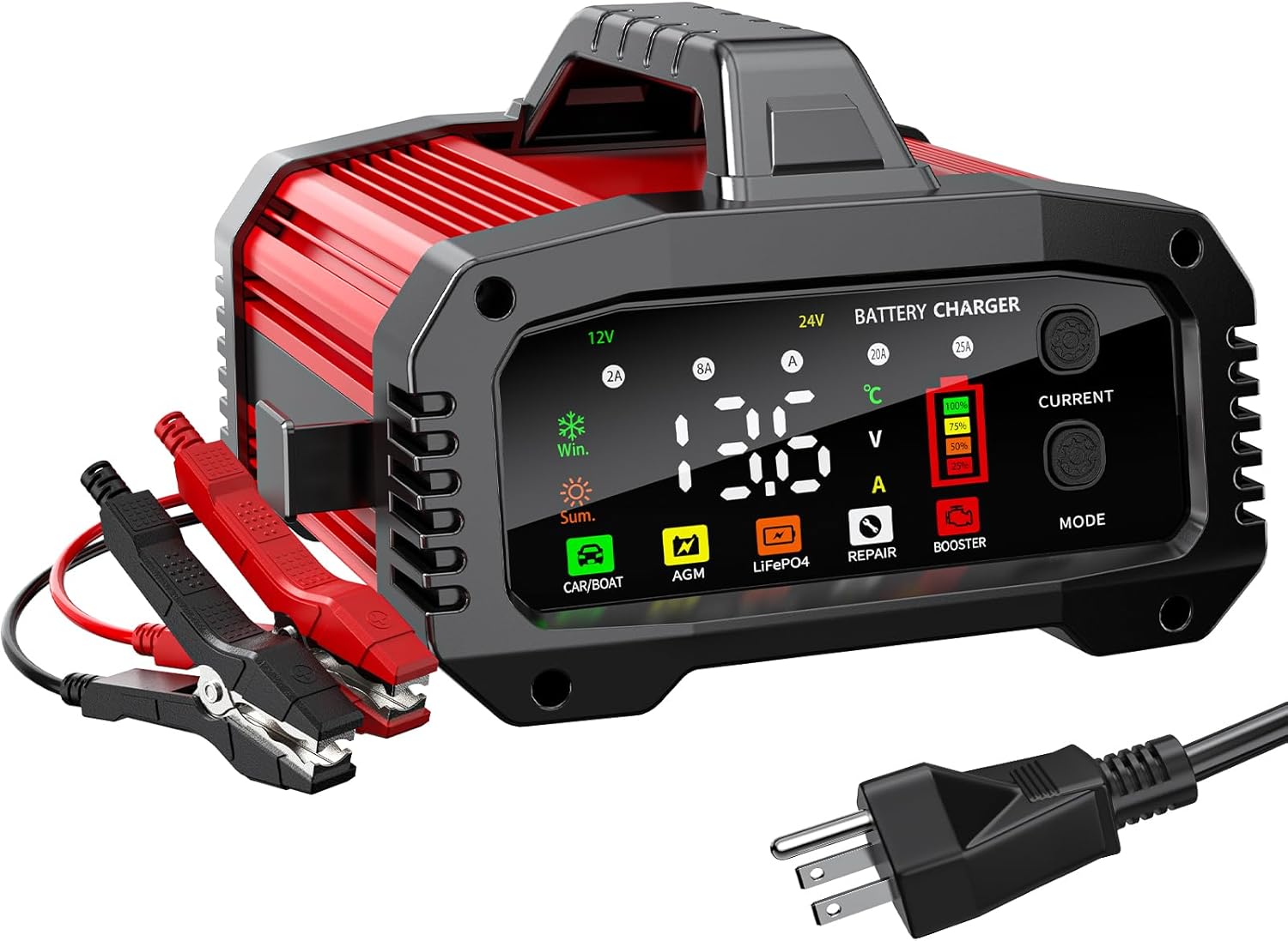 AMOSTING Battery Charger 0-25A