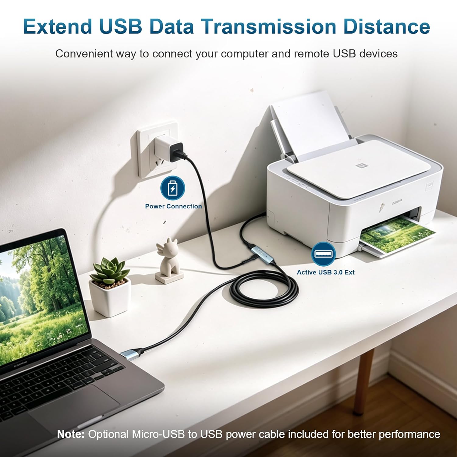 AMOSTING USB 3.0 Active Extension Cable