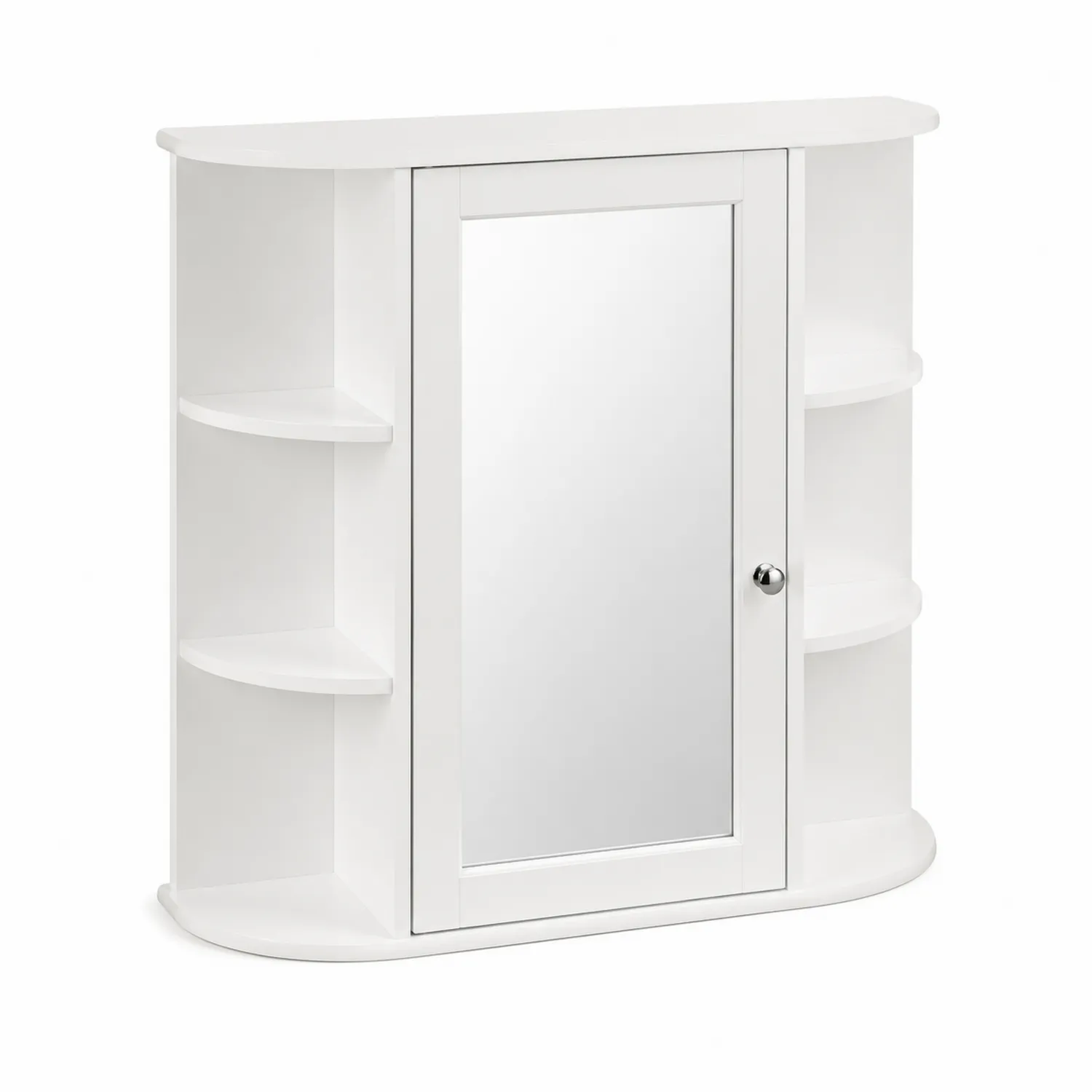 Armoire de salle de bain avec miroir en MDF Blanc 60x58x15 cm