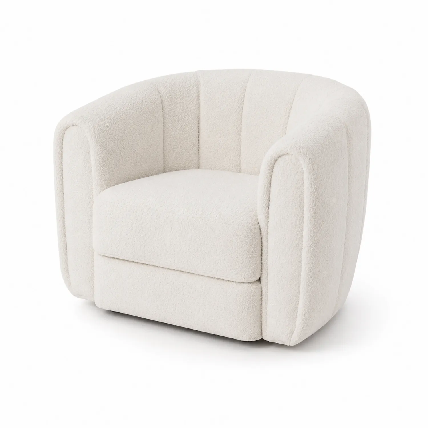 Fauteuil en bouclette blanc 75x82x85 cm