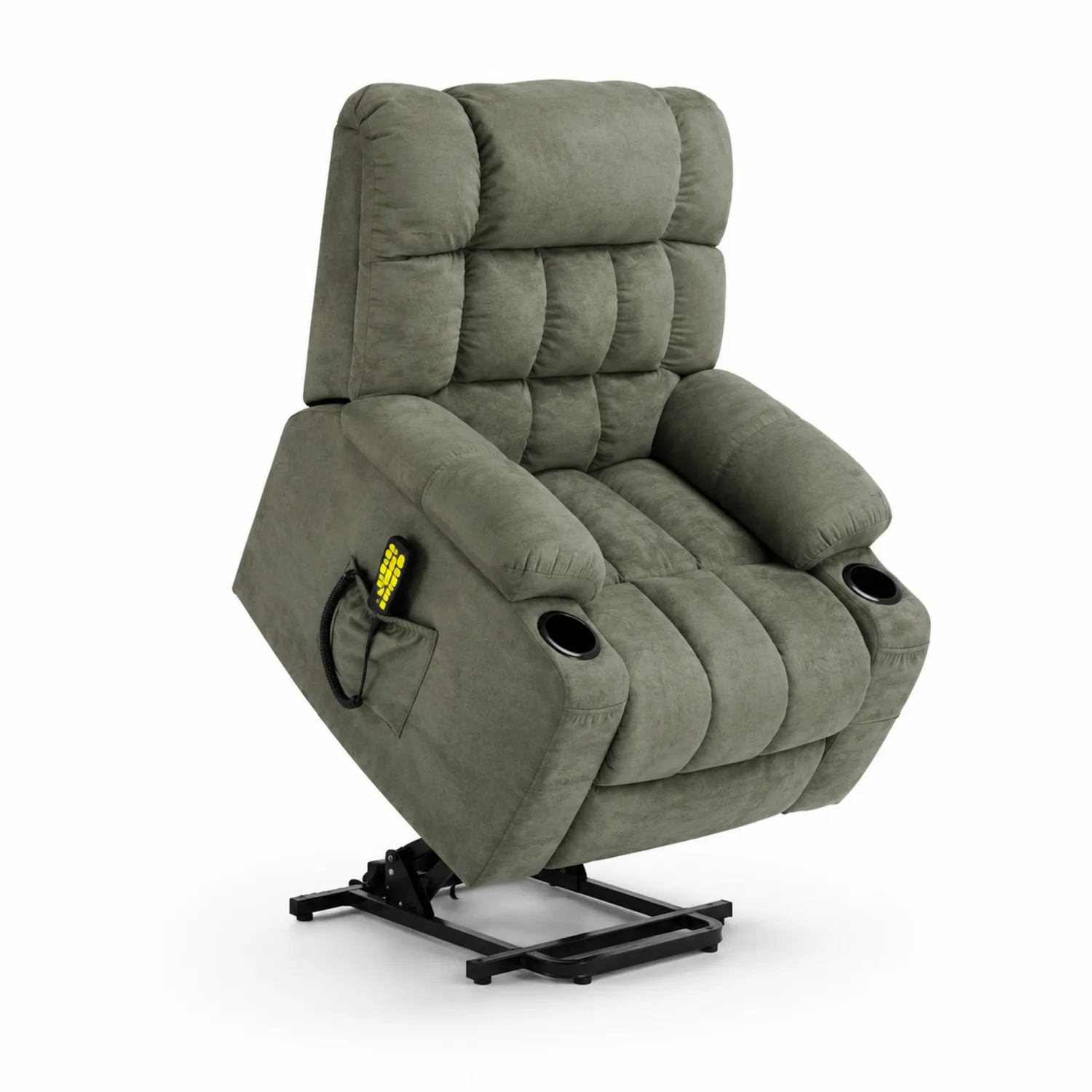 Fauteuil de relaxation en tissu polyester avec mousse et repose-pieds, Vert