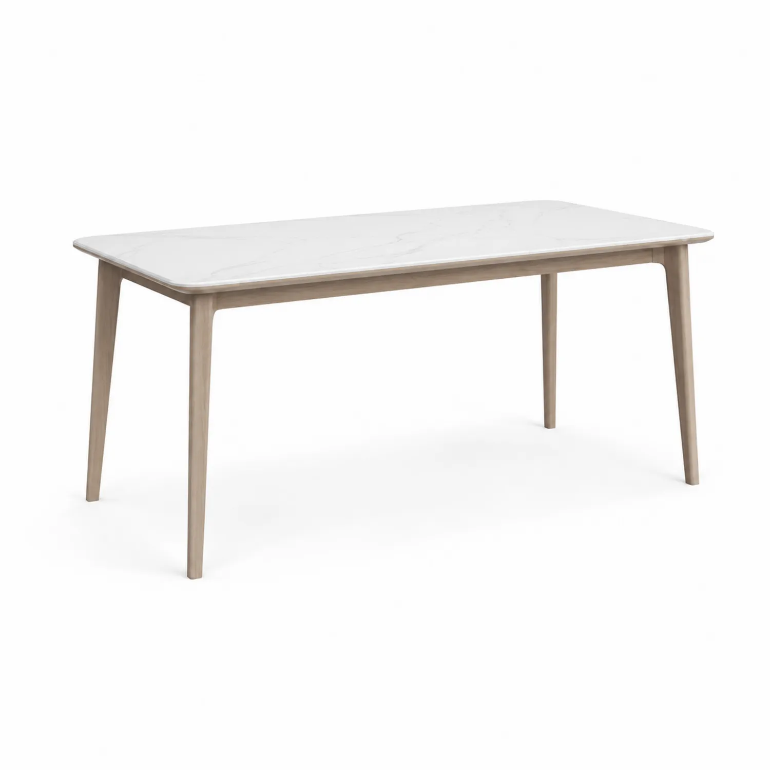 Table rectangulaire en marbre et bois de hêtre 160x90x75 cm