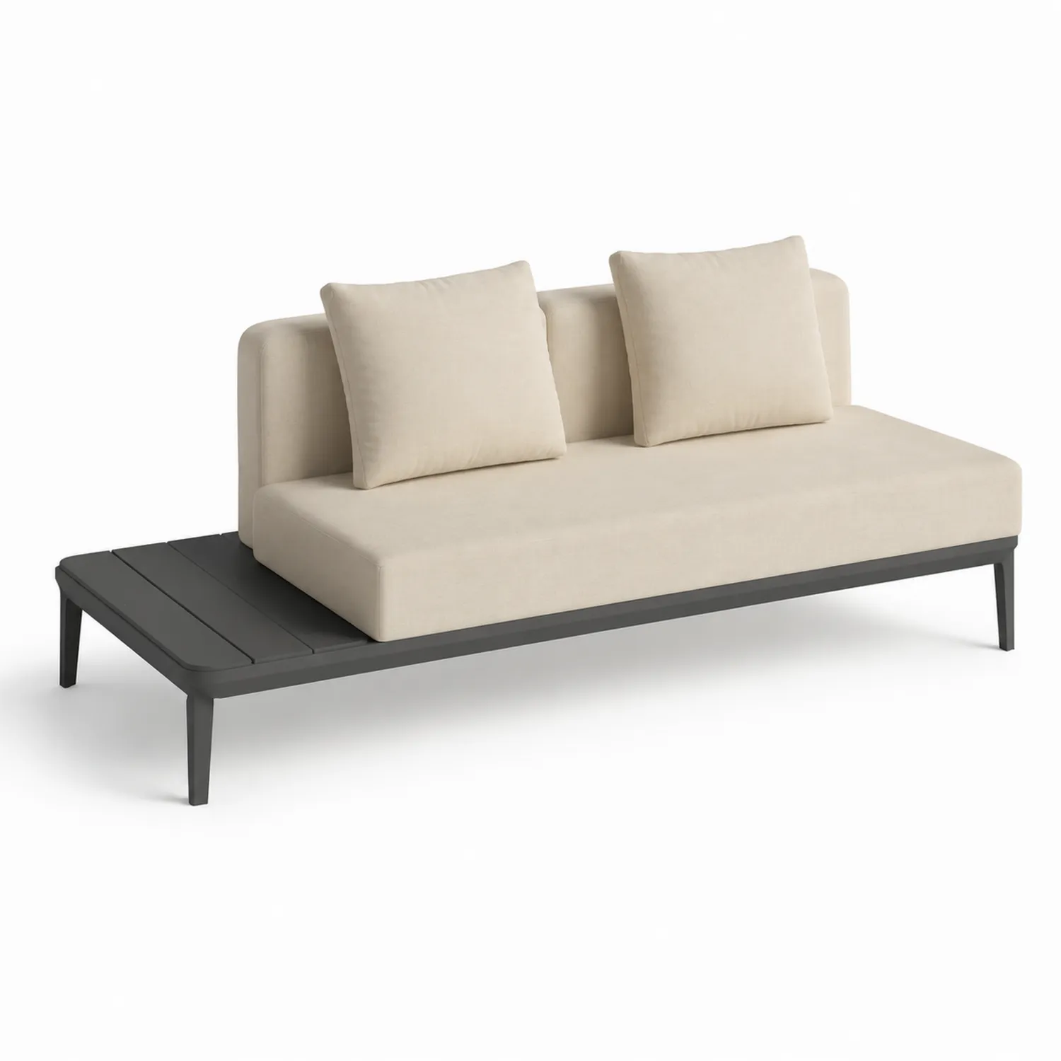 Canapé d'Extérieur en Aluminium avec Coussins amovibles Beige